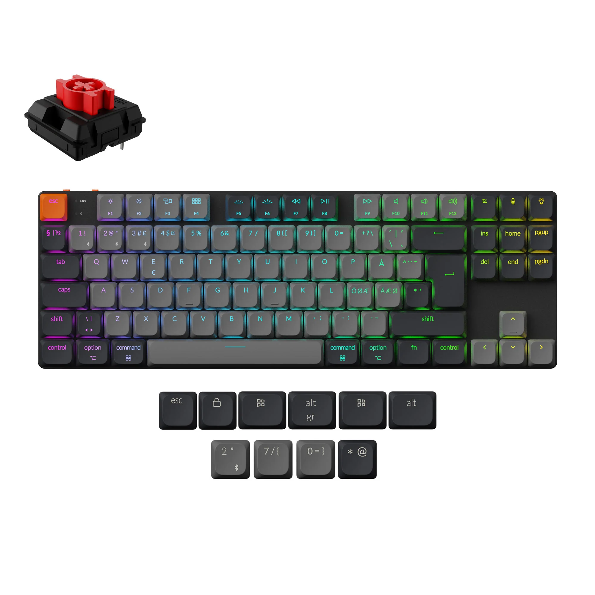 Keychron K1 QMK Teclado mecánico inalámbrico (distribución ISO) - Versión 6