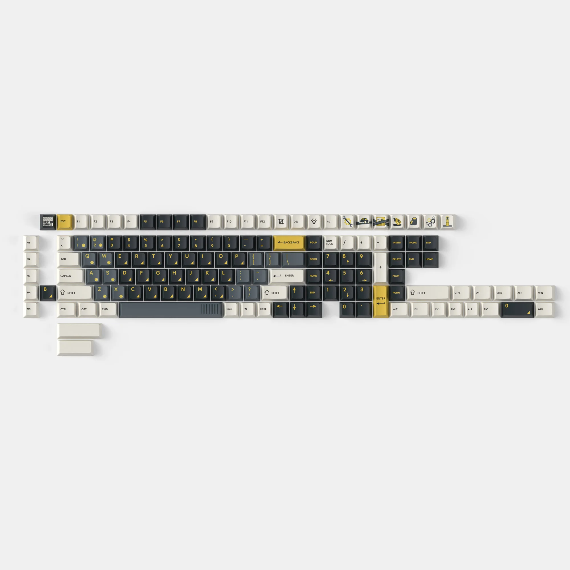 Retro Garage - Cherry Profile Dye-Sub PBT Full Keycap Set