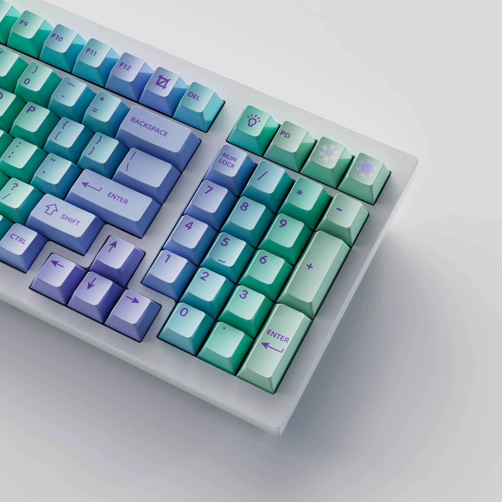 Conjunto completo de keycaps PBT Dye-Sub perfil Cherry - Cloud and Snow