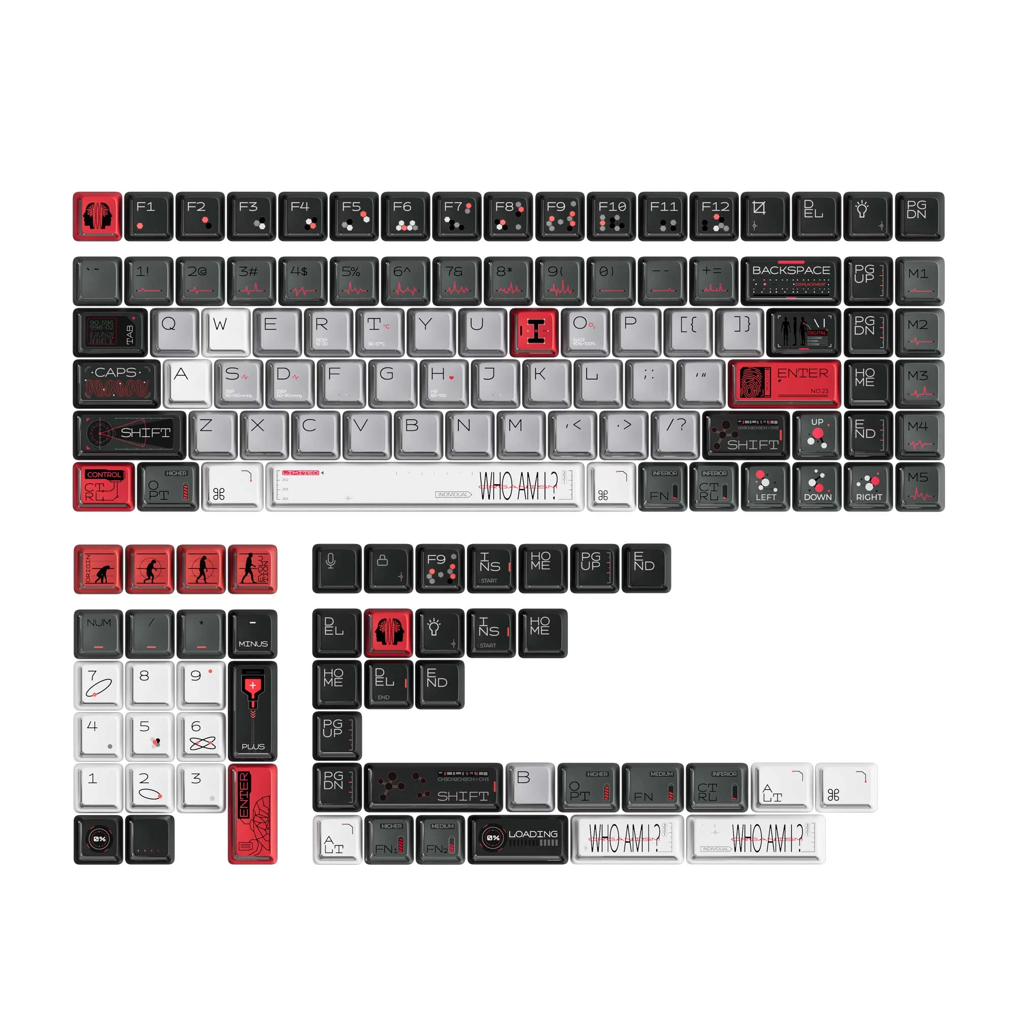 Bio-Individual - Nuclear Power Shine-through Dye-Sub PBT Full Keycap Set