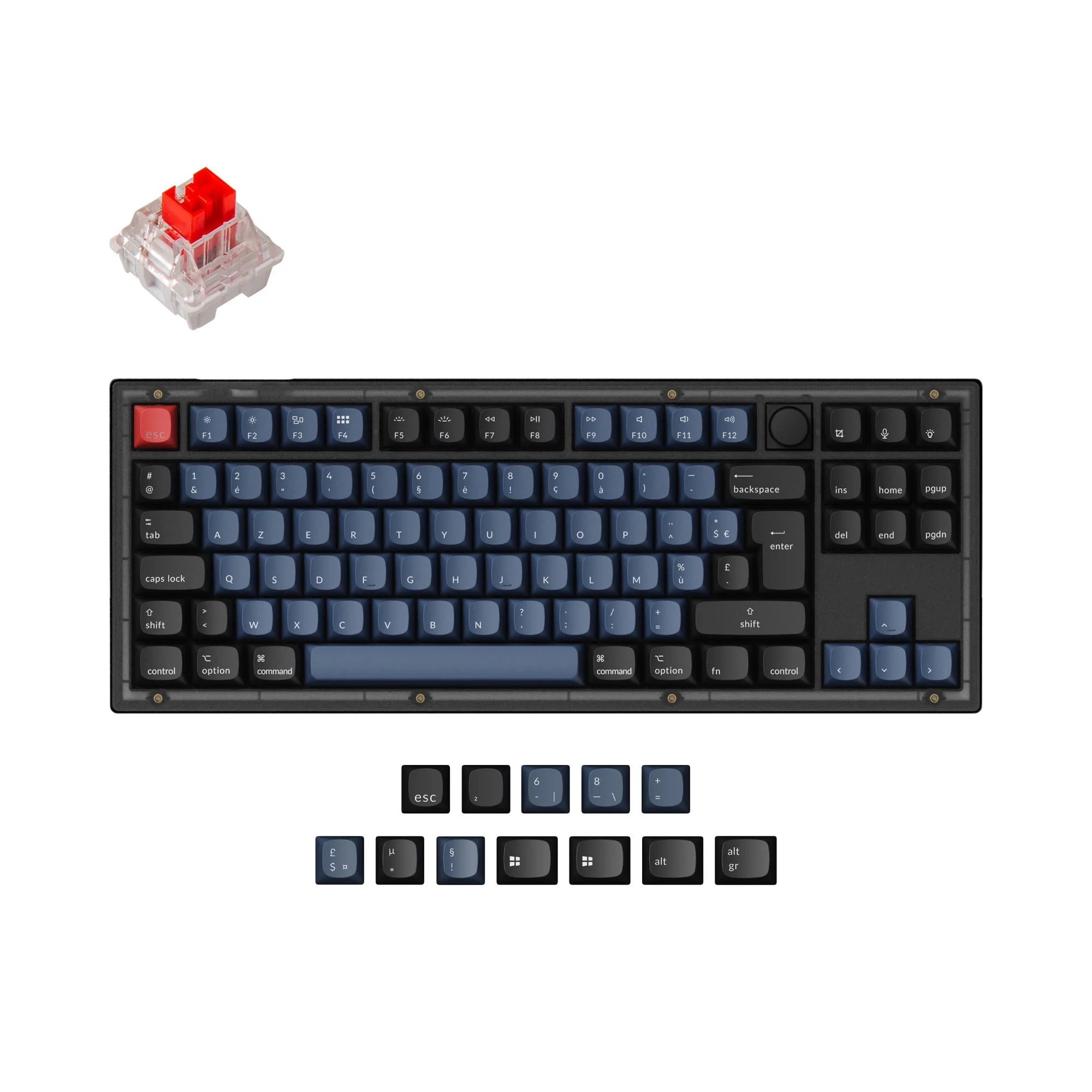 Keychron V3 QMK Custom -mekaaninen näppäimistö, ISO-asettelukokoelma