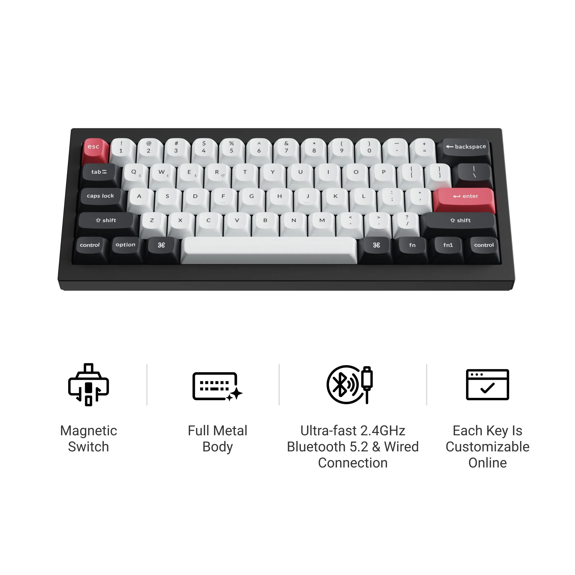 Keychron Q4 HE Clavier sans fil personnalisé QMK