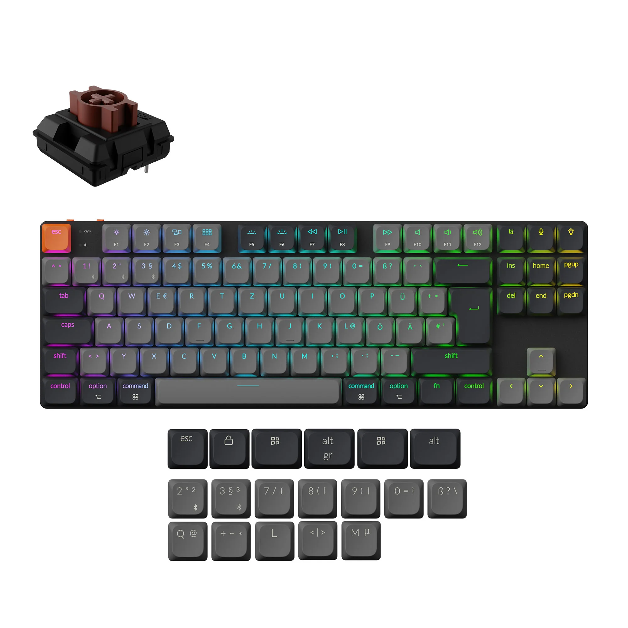 Keychron K1 QMK Teclado mecánico inalámbrico (distribución ISO) - Versión 6