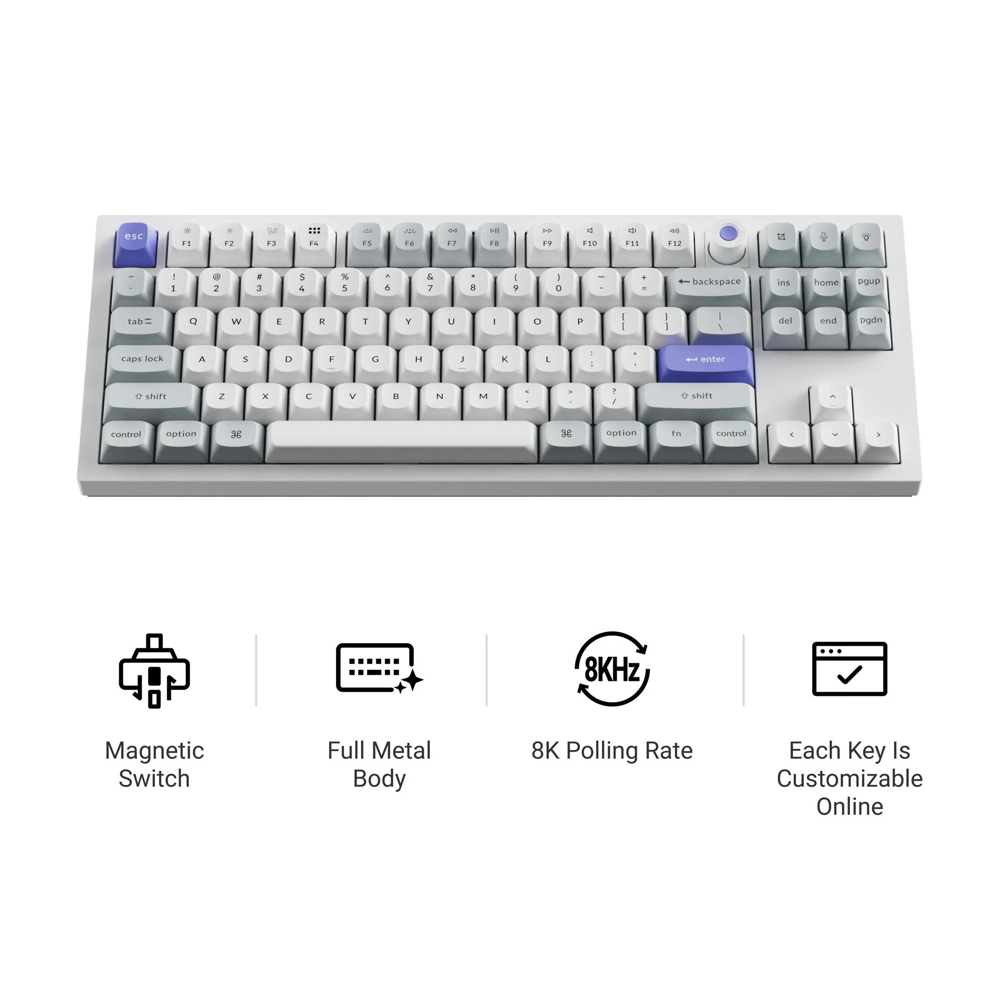 Keychron Q3 HE 8K magneettikytkiminen näppäimistö