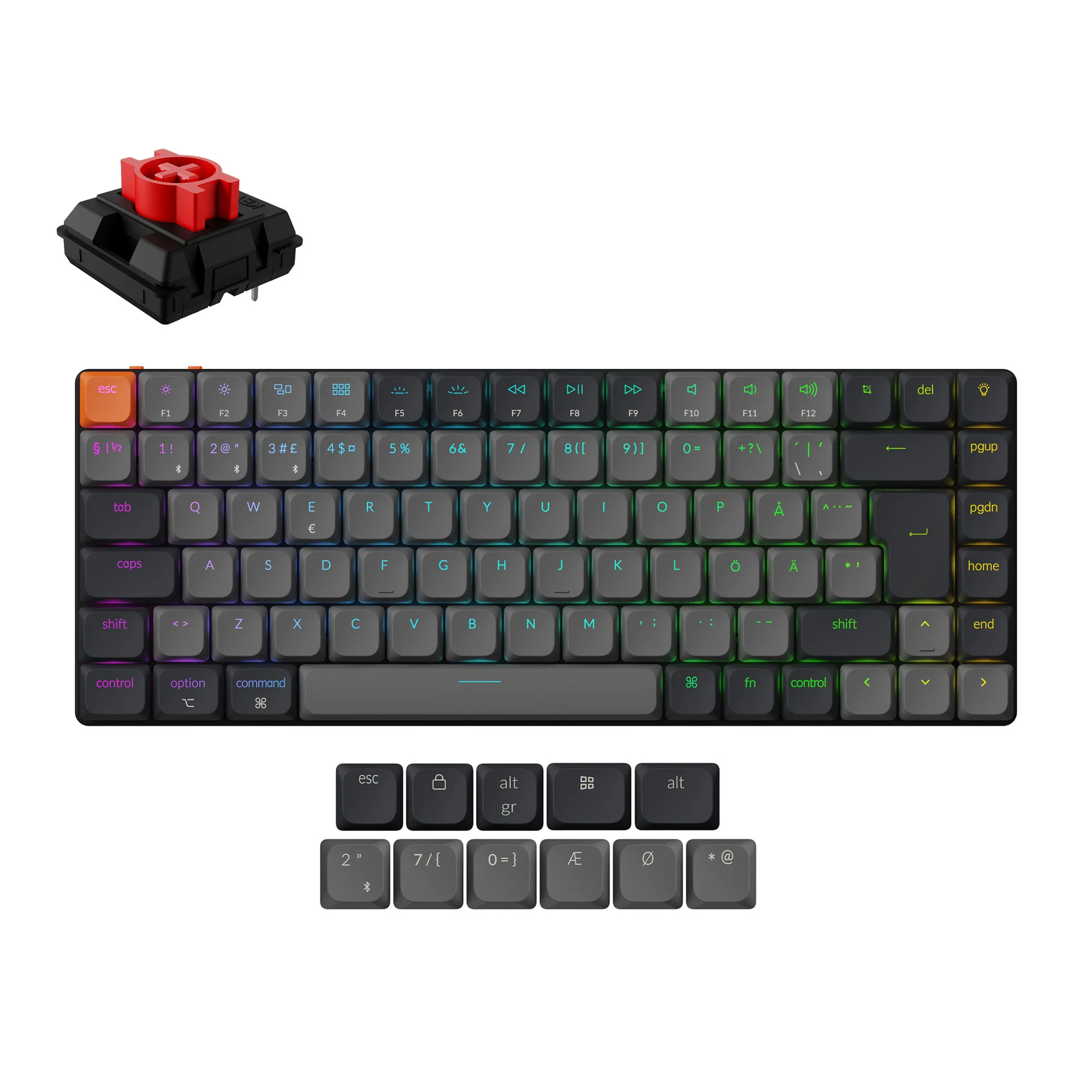 Keychron K3 QMK langaton mekaaninen näppäimistö (ISO-layout) - versio 3