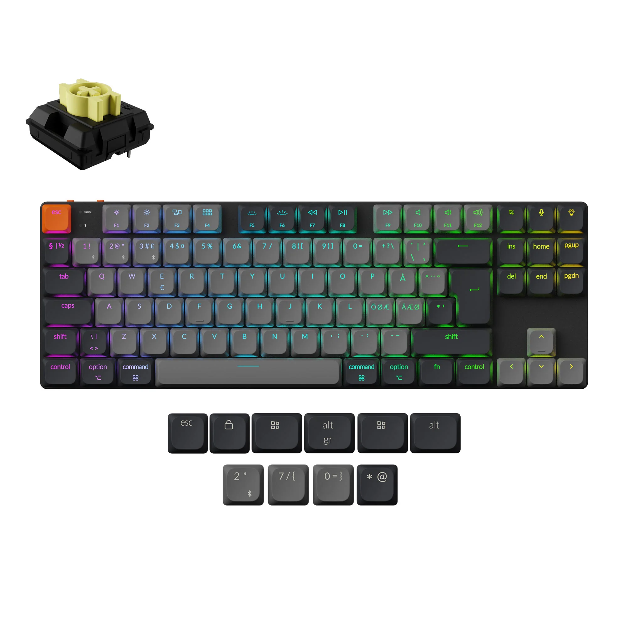Keychron K1 QMK Teclado mecánico inalámbrico (distribución ISO) - Versión 6