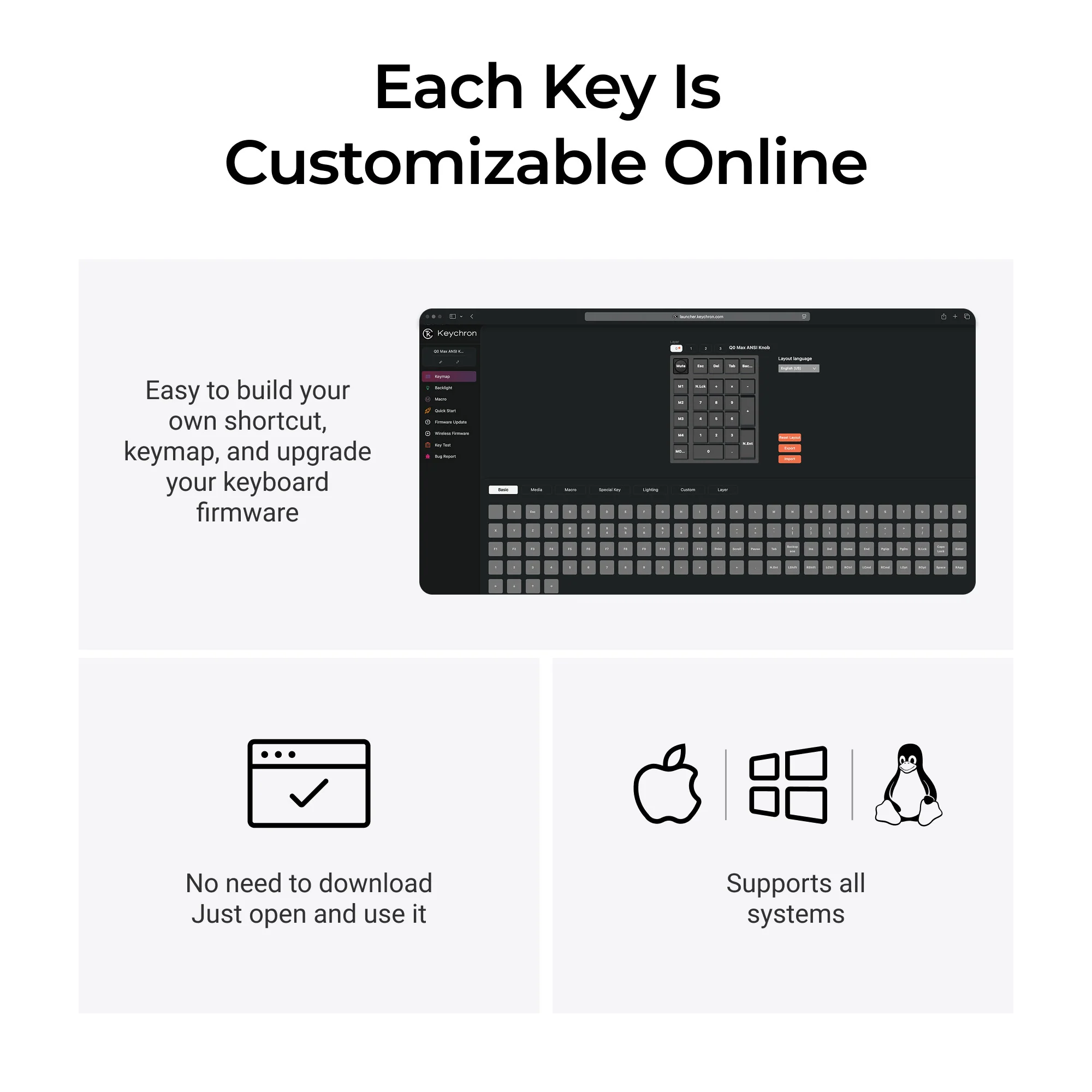 Keychron Q0 Max QMK Teclado numérico inalámbrico personalizado