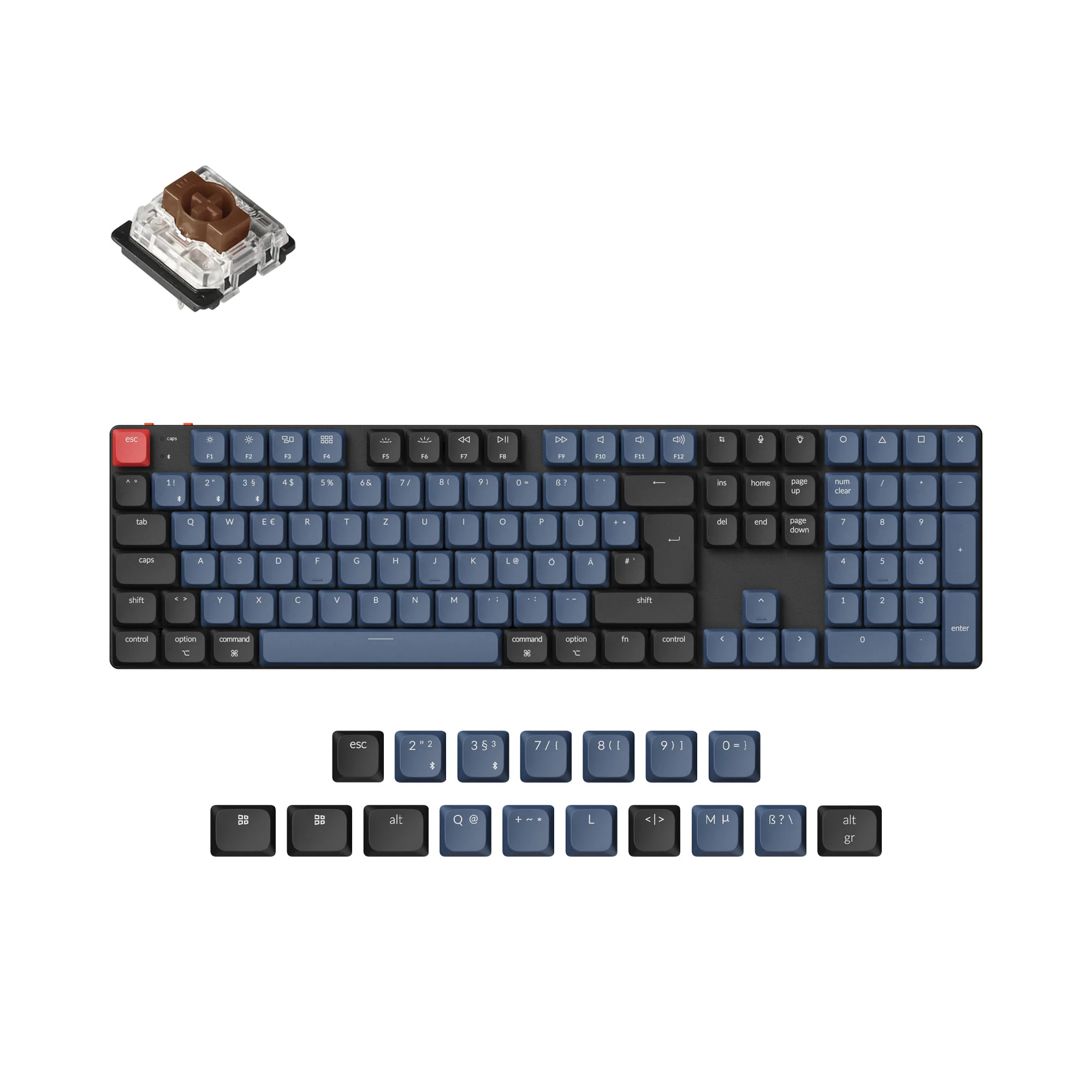 Coleção de teclado mecânico personalizado sem fio Keychron K5 Pro QMK/VIA layout ISO