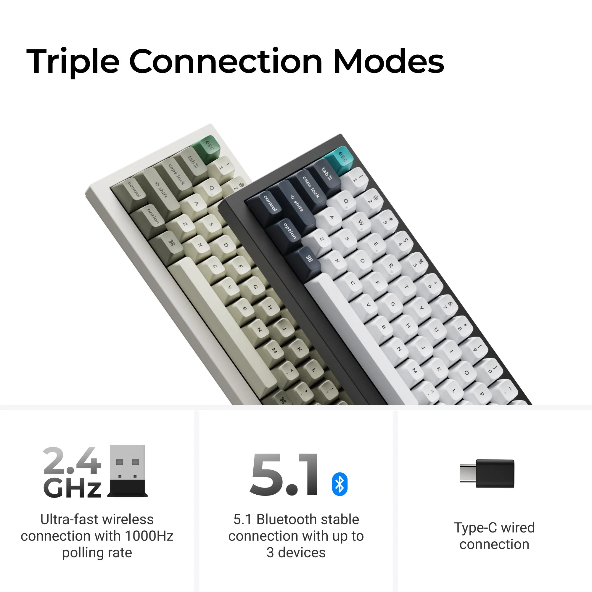 Keychron Q2 Max QMK/VIA langaton mukautettu mekaaninen näppäimistö