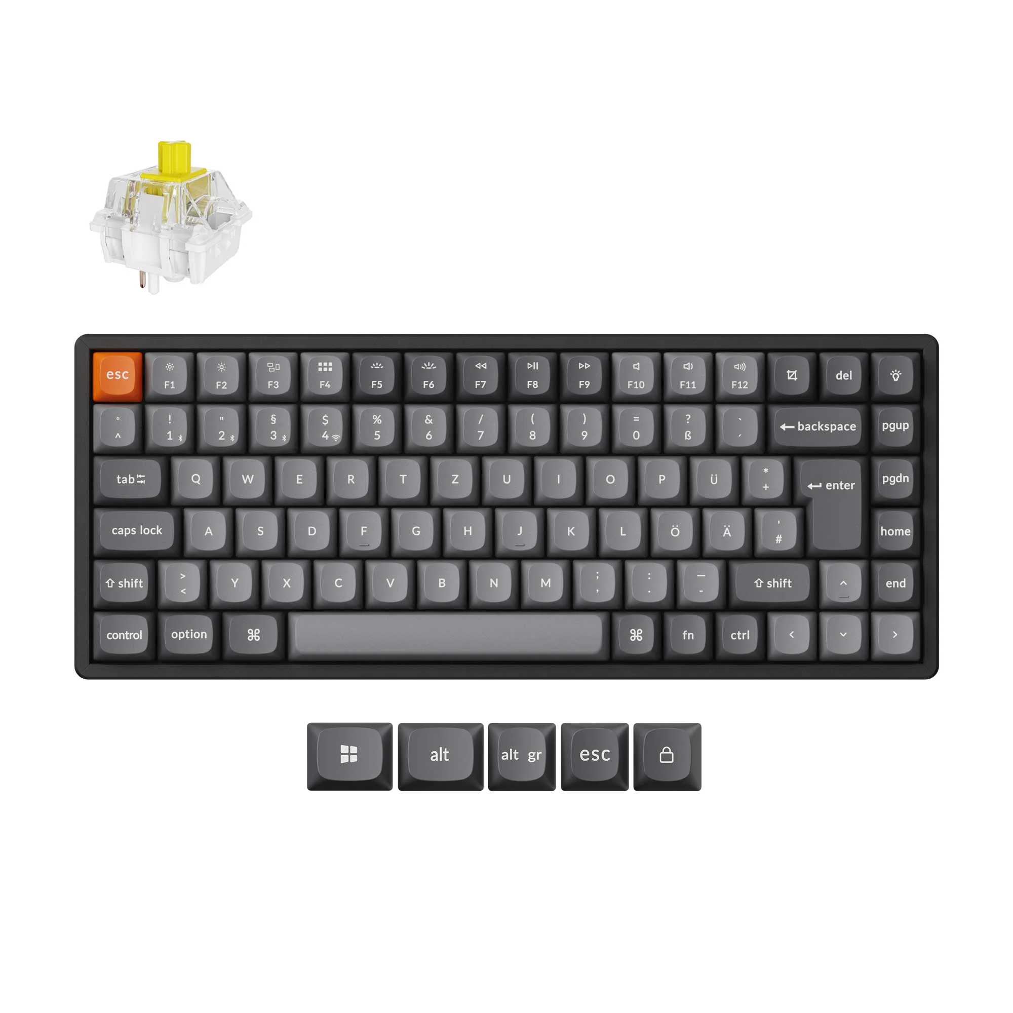 Keychron K2 Max Teclado mecánico inalámbrico QMK, colección de distribución ISO