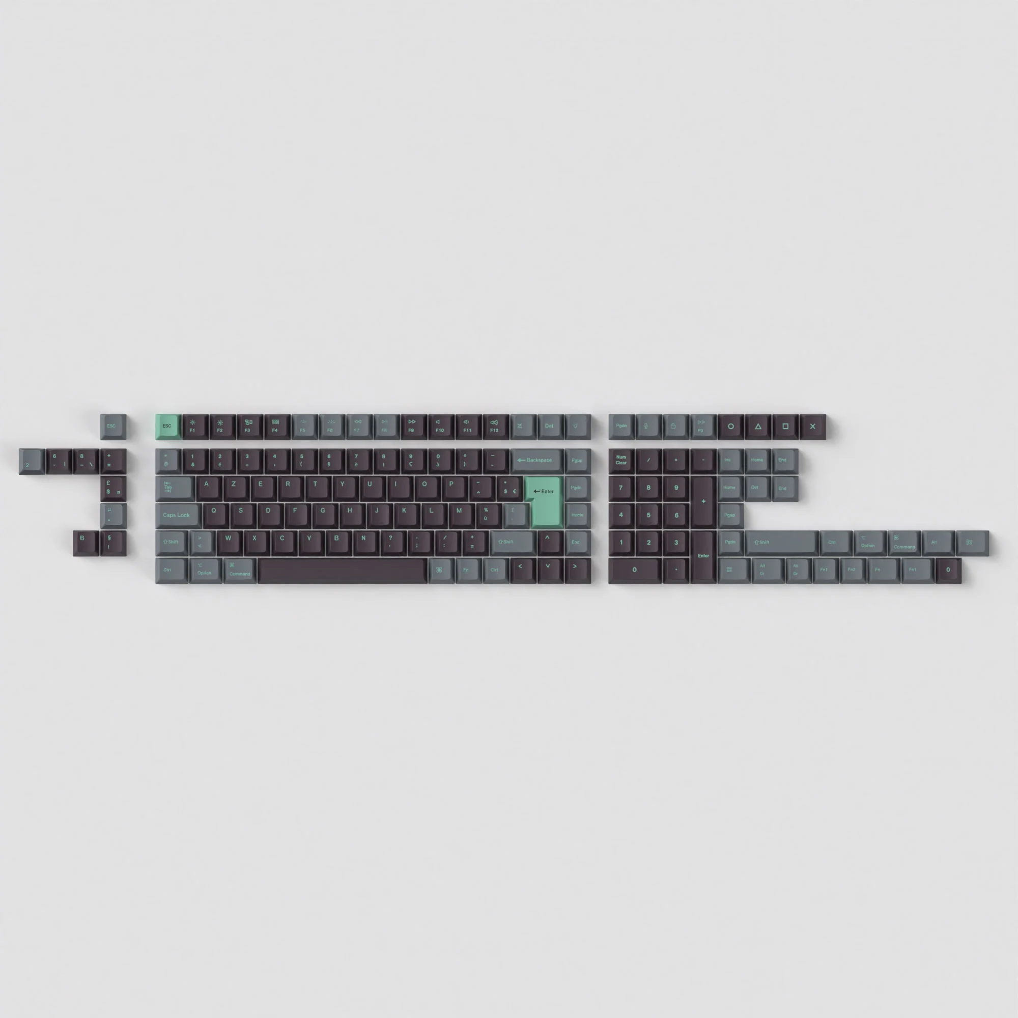 ISO Cherry-profiili Dye-Sub PBT täysi näppäinsarja - Hacker Mint