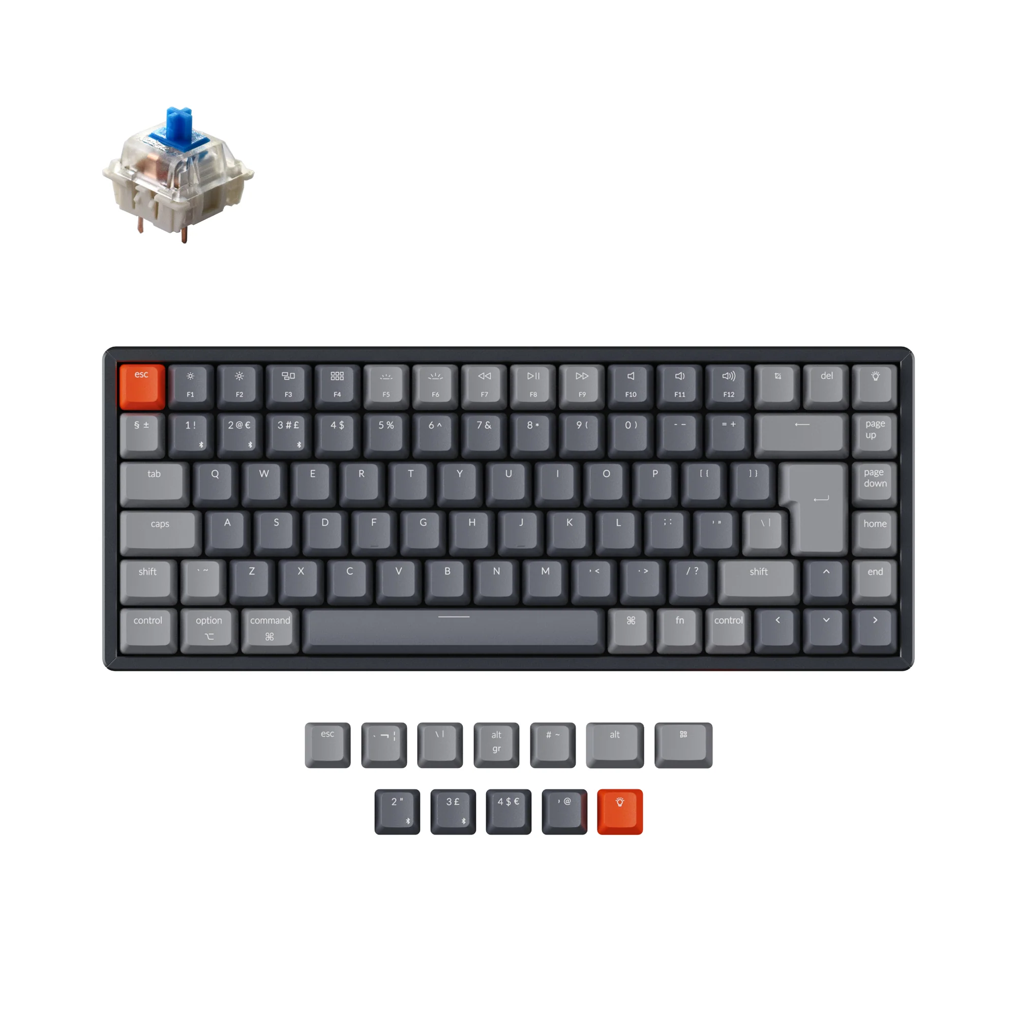 Teclado mecánico inalámbrico Keychron K2 (distribución ISO UK) - Versión 2