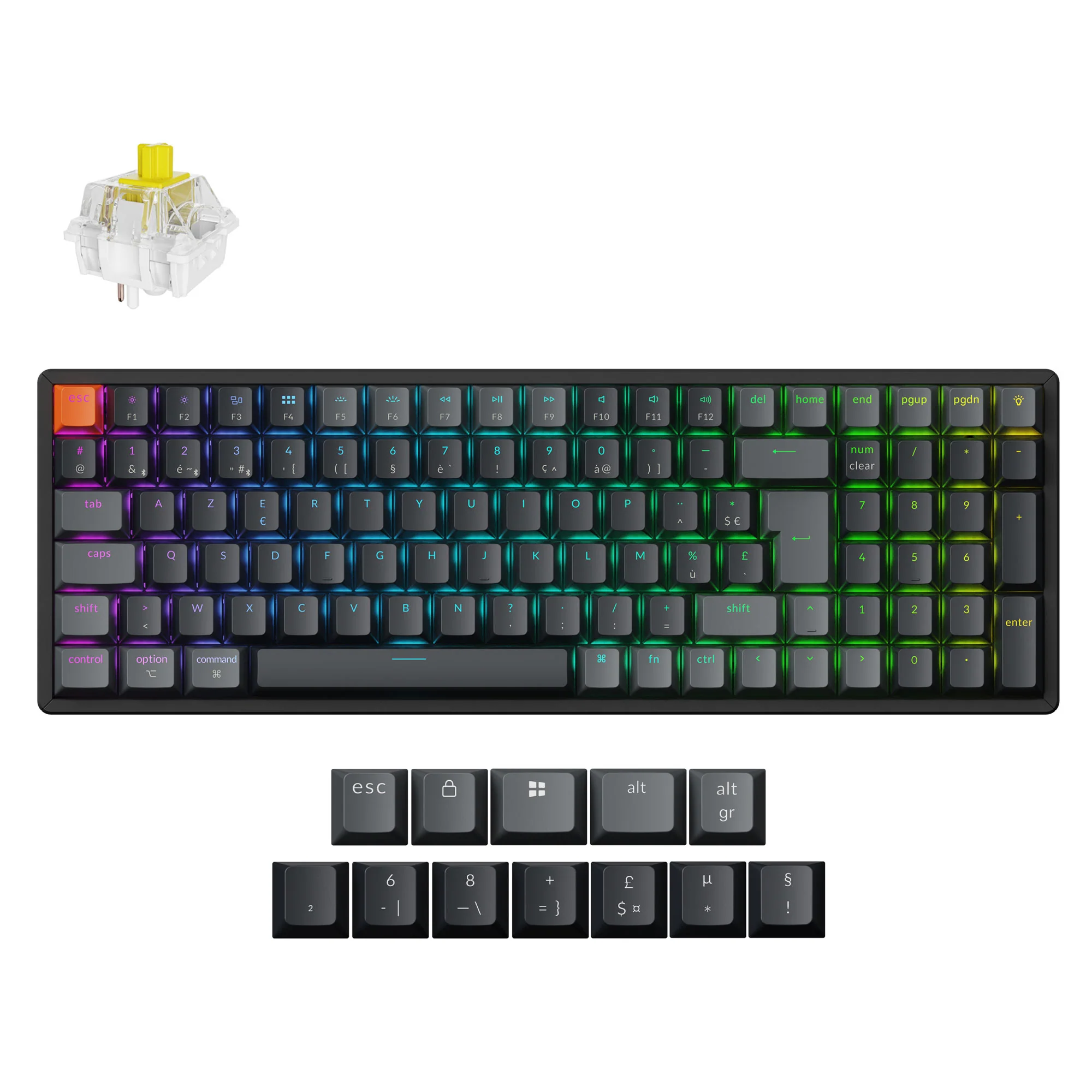 Teclado mecânico sem fio Keychron K4 QMK (layout ISO) - Versão 3