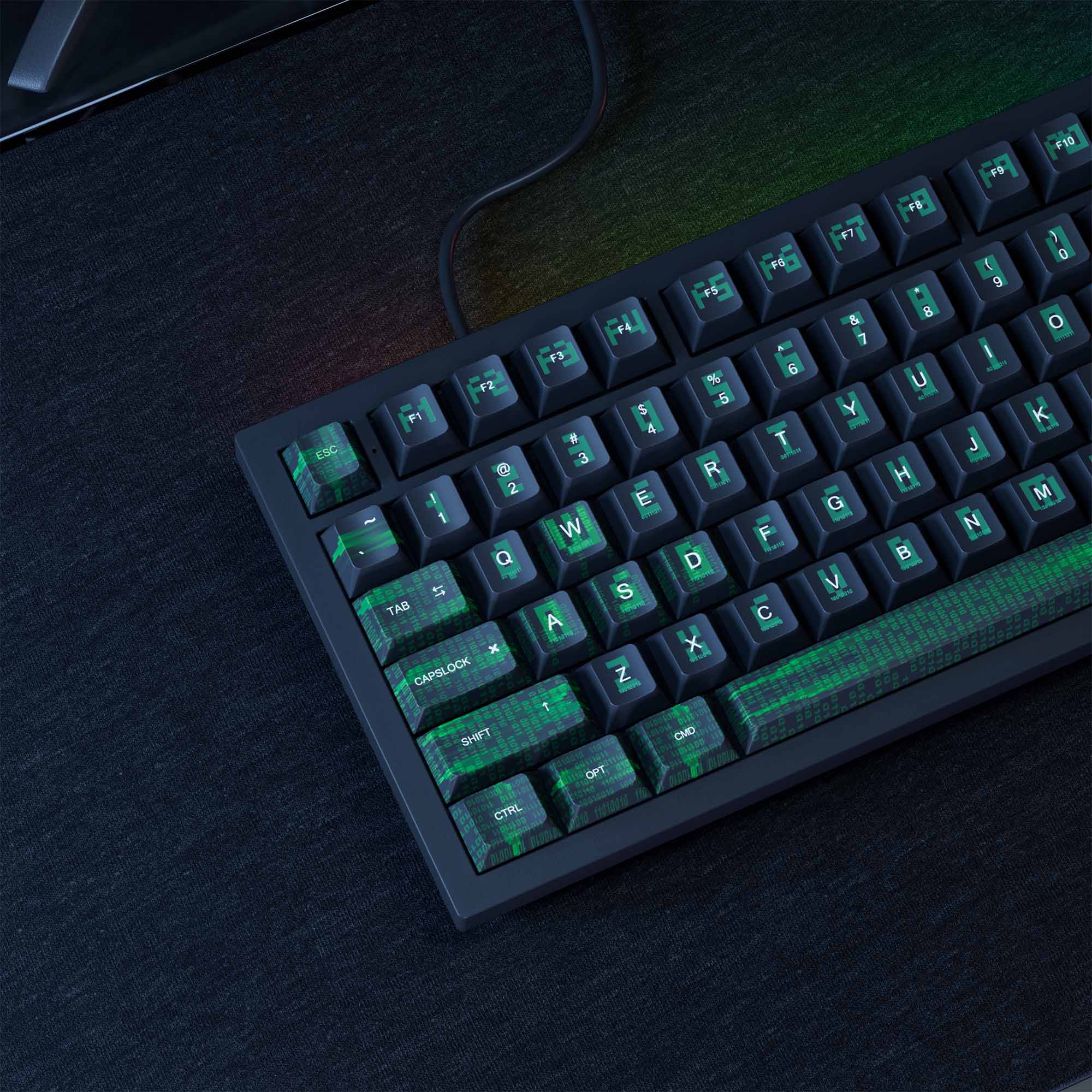 Binary - Conjunto Completo de Keycaps PBT Dye-Sub Perfil Cherry