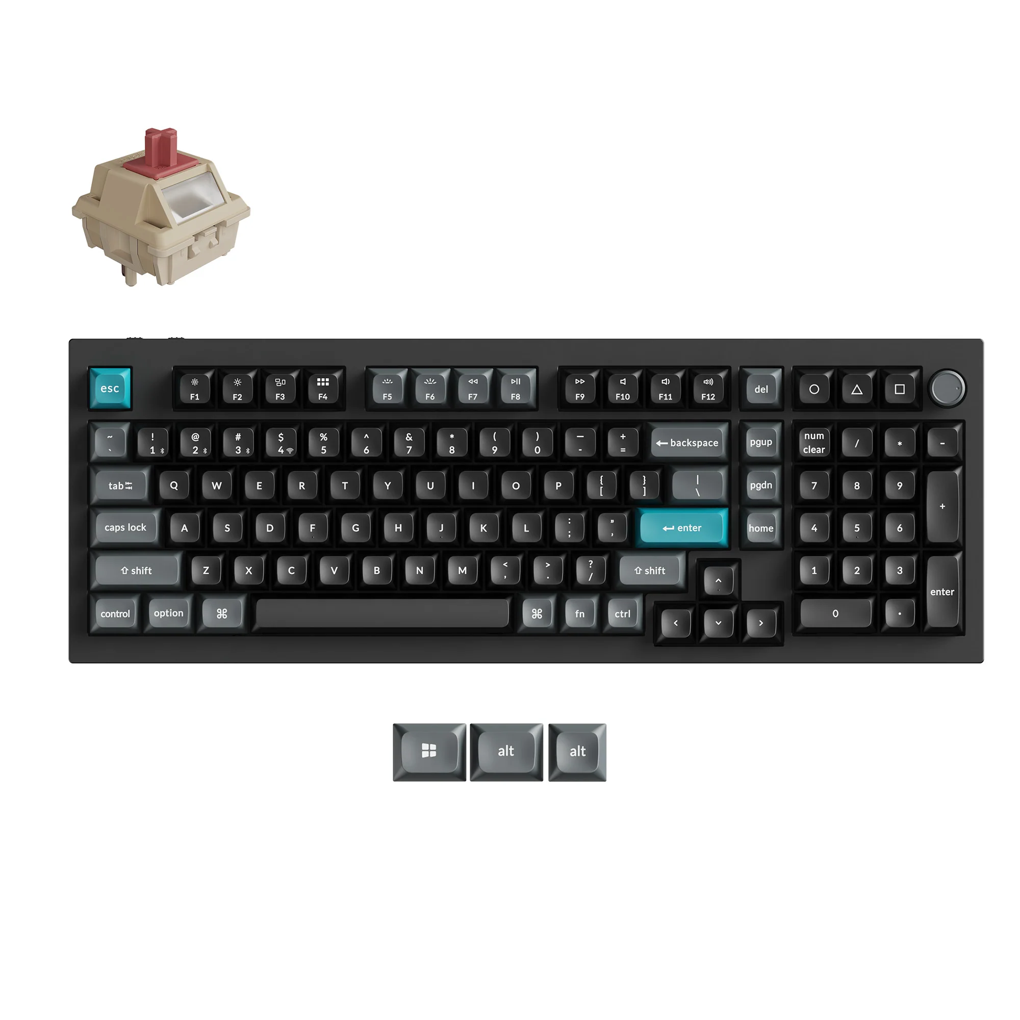 Teclado mecânico personalizado sem fio Keychron Q5 Ultra 8K