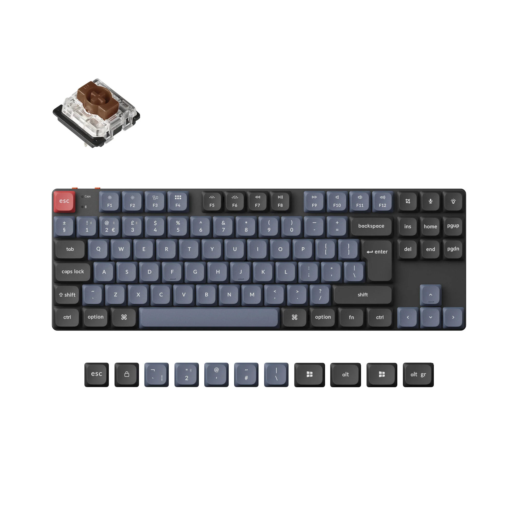 Keychron K1 Pro teclado mecánico inalámbrico personalizable QMK/VIA - colección de distribución ISO