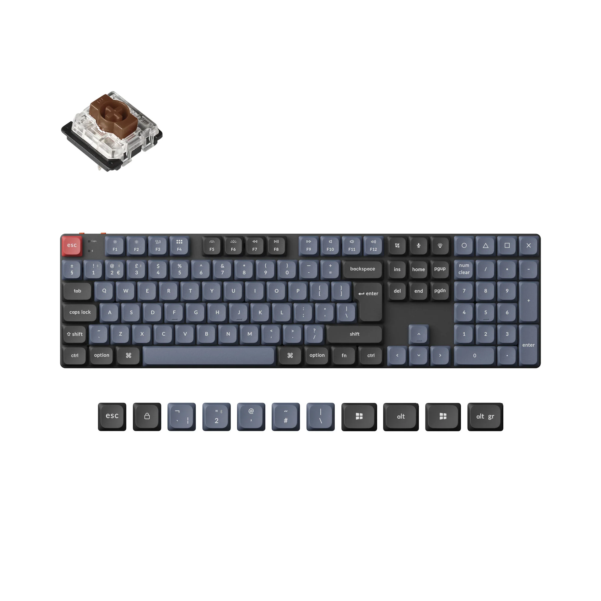 Coleção de teclado mecânico personalizado sem fio Keychron K5 Pro QMK/VIA layout ISO