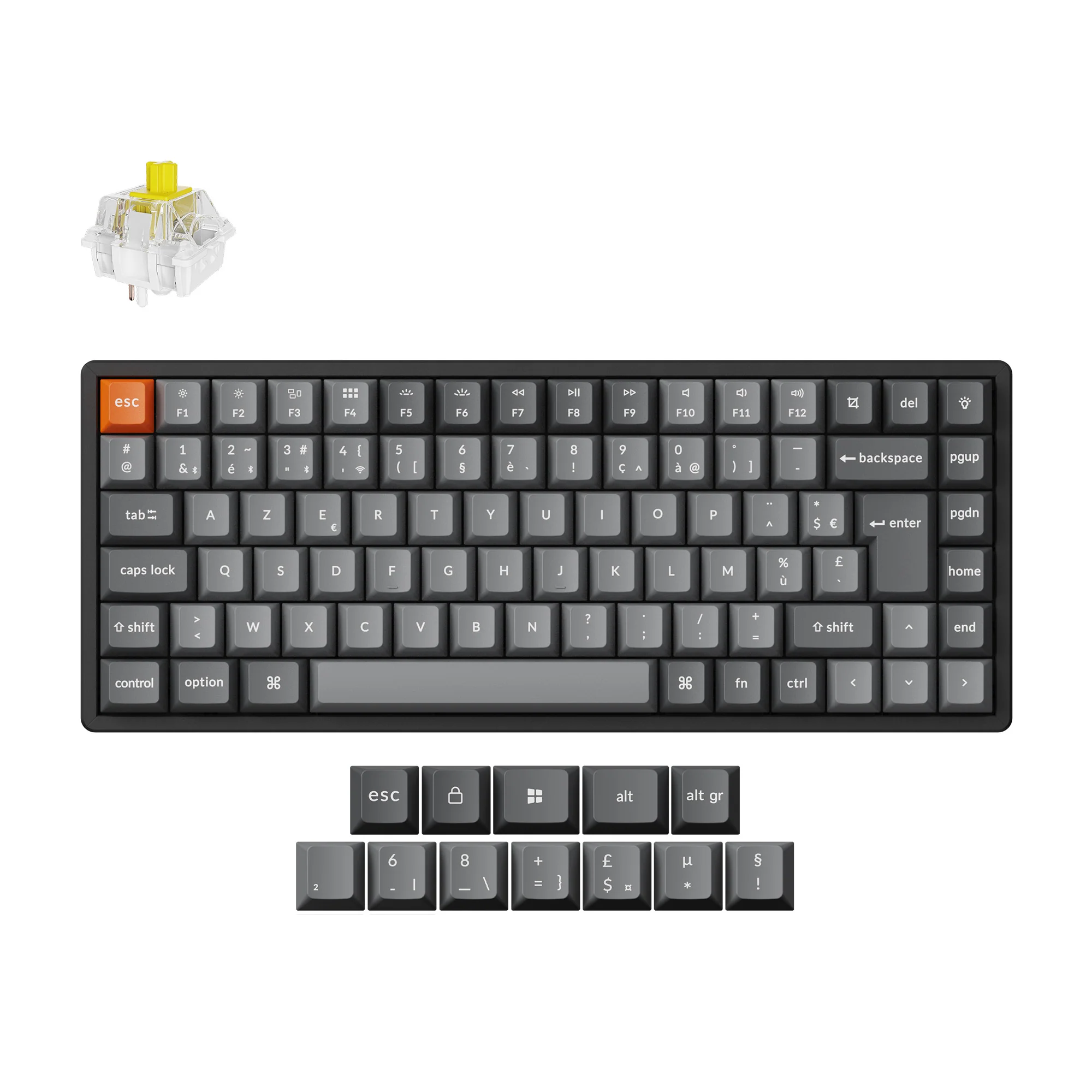Keychron K2 Max Teclado mecánico inalámbrico QMK, colección de distribución ISO