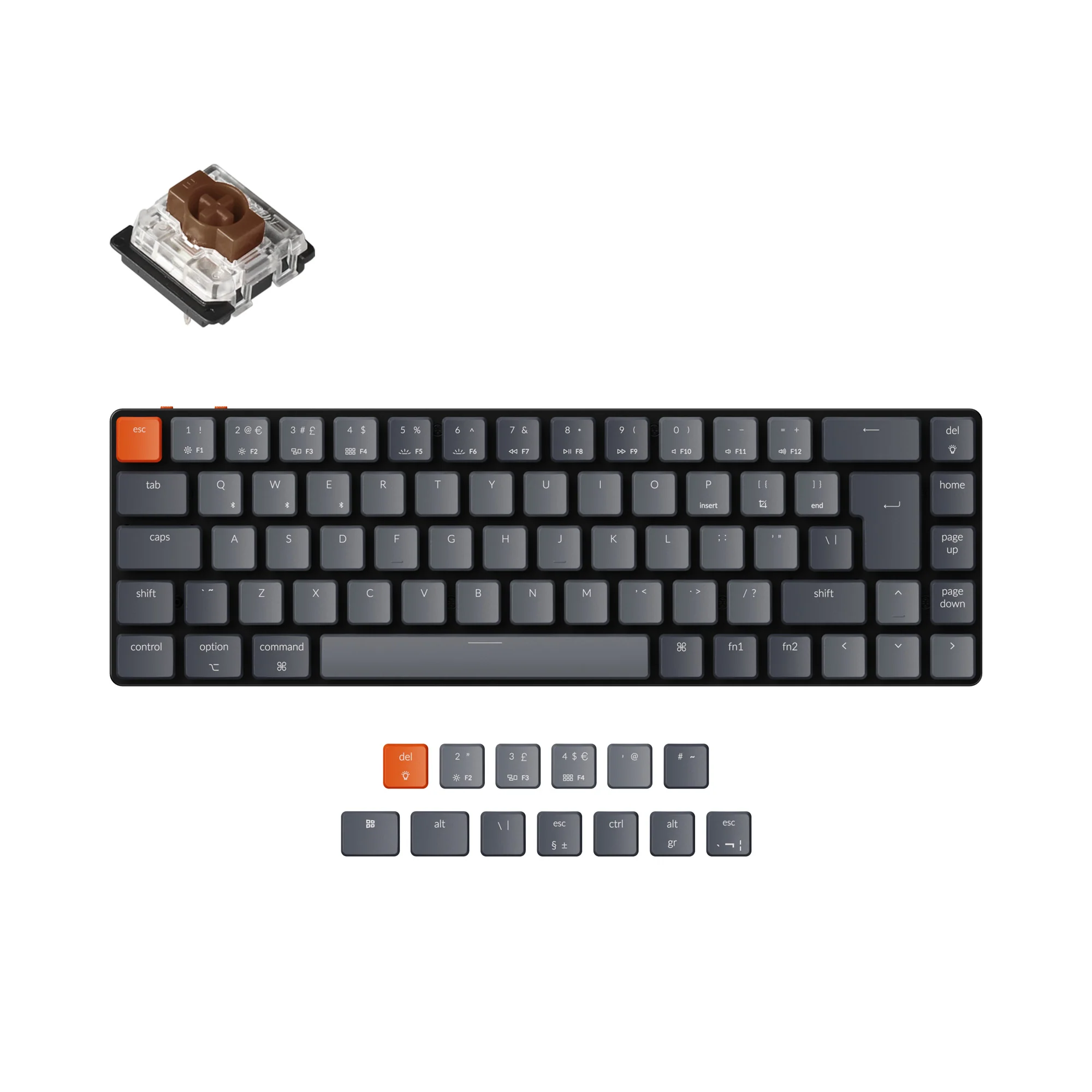 Keychron K7 Ultra-slim trådløst mekanisk tastatur (UK ISO-layout)