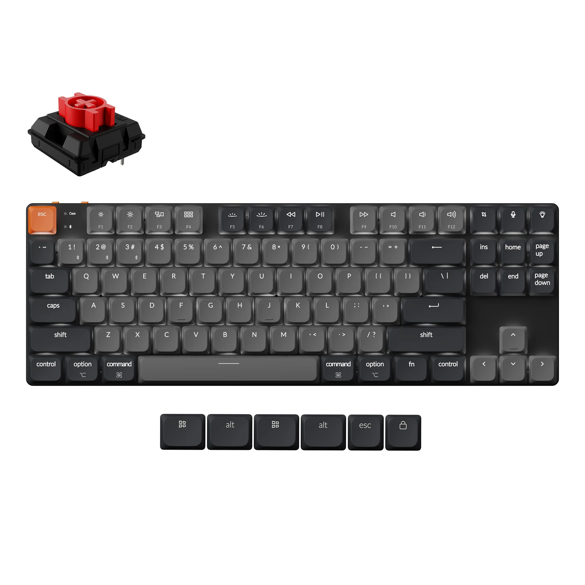 Teclado mecânico sem fio QMK Keychron K1 (Versão 6)