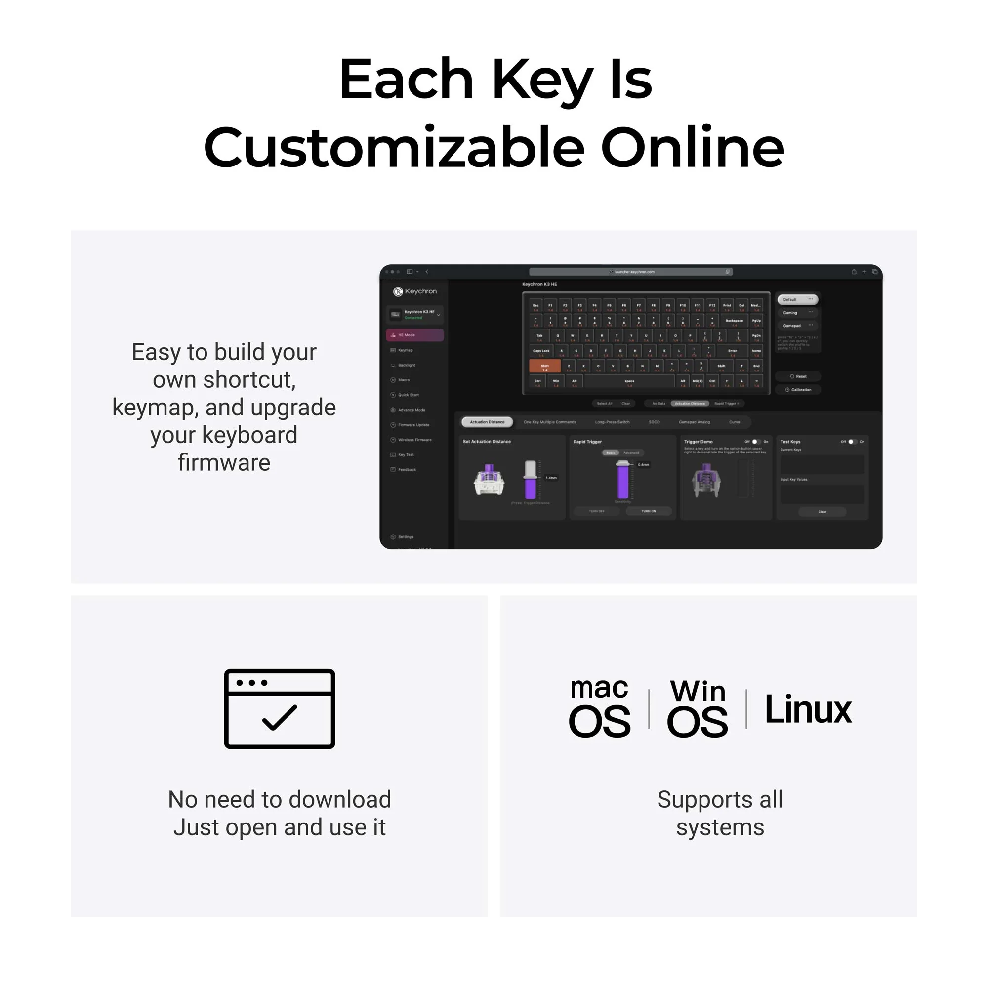 Keychron K3 HE langaton magneettikytkinnäppäimistö (Japanin JIS-asettelu)