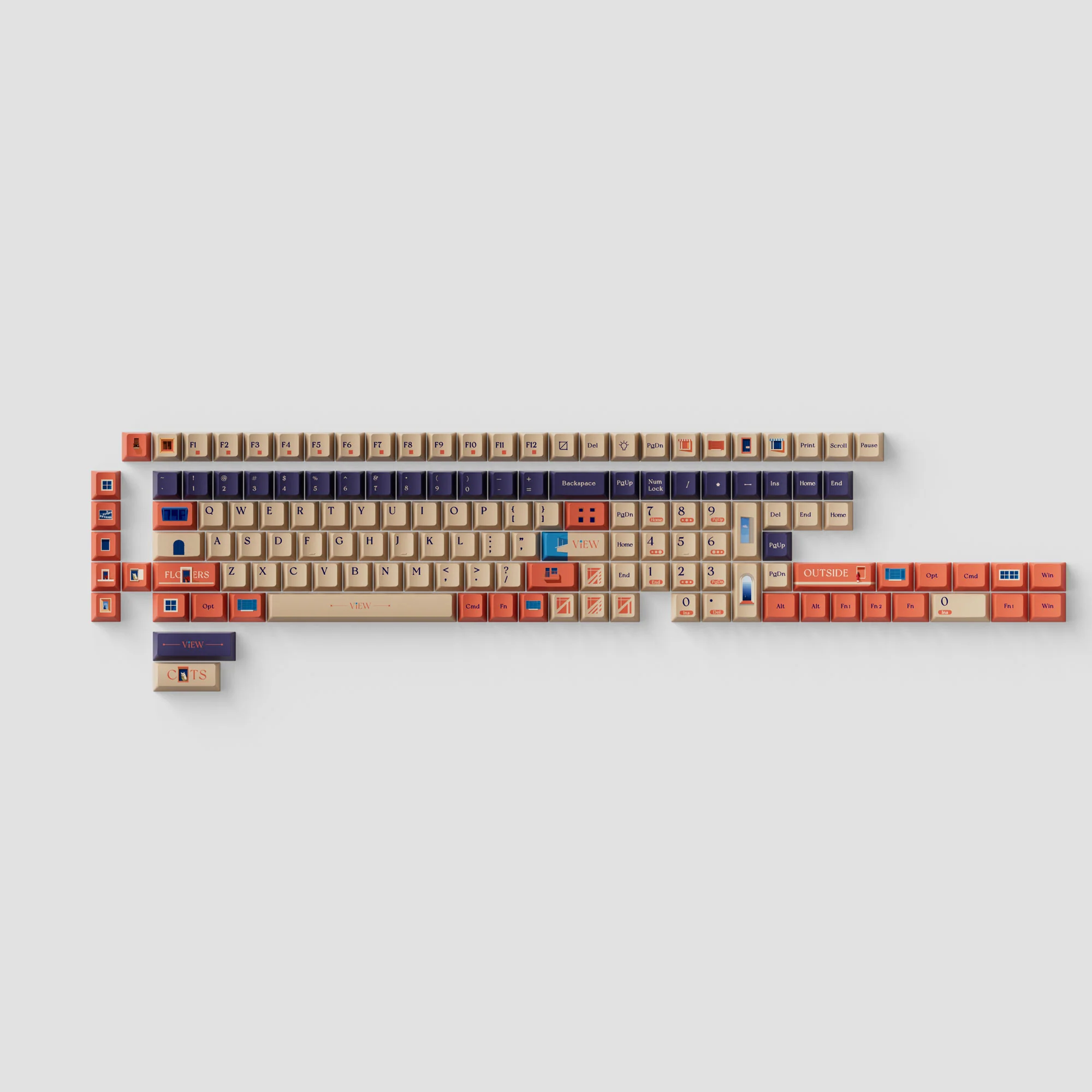 Window View - Set completo de keycaps PBT de perfil Cherry con sublimación