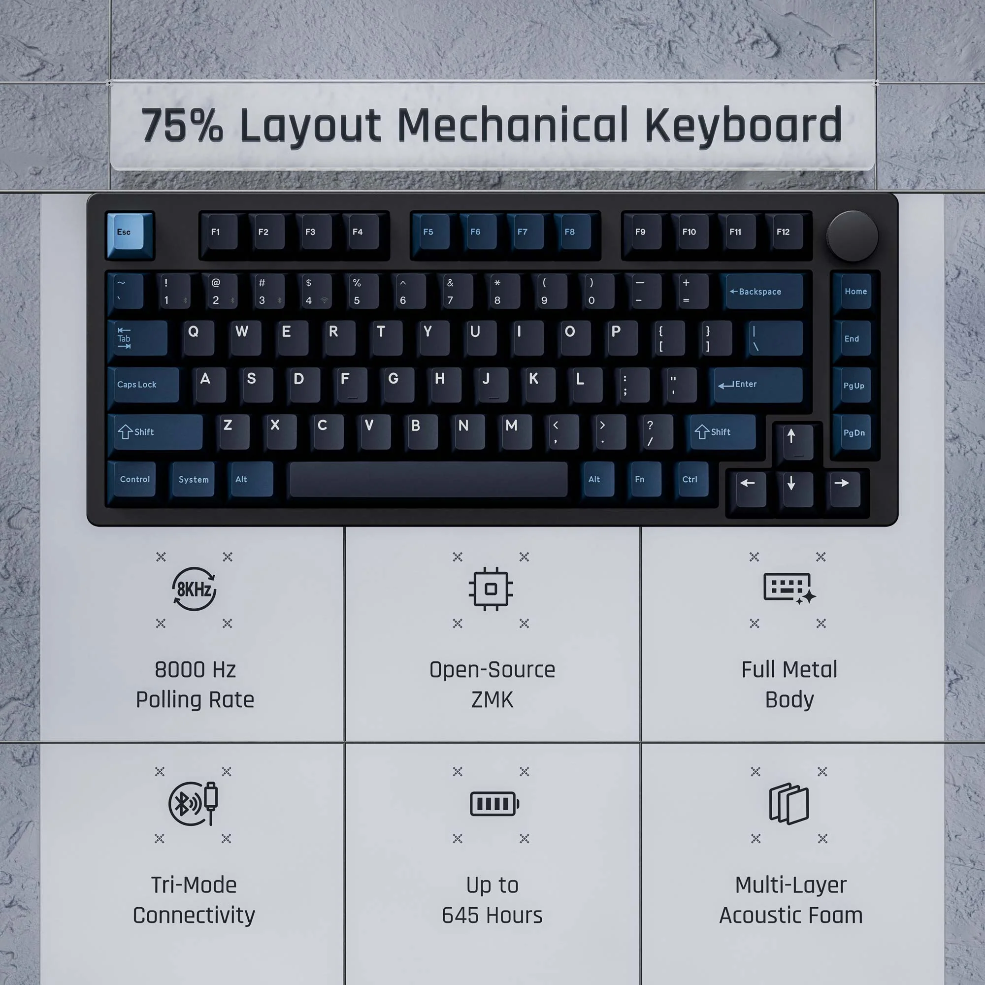 Keychron J10 Ultra 8K Bezprzewodowa Konfigurowalna Klawiatura Mechaniczna