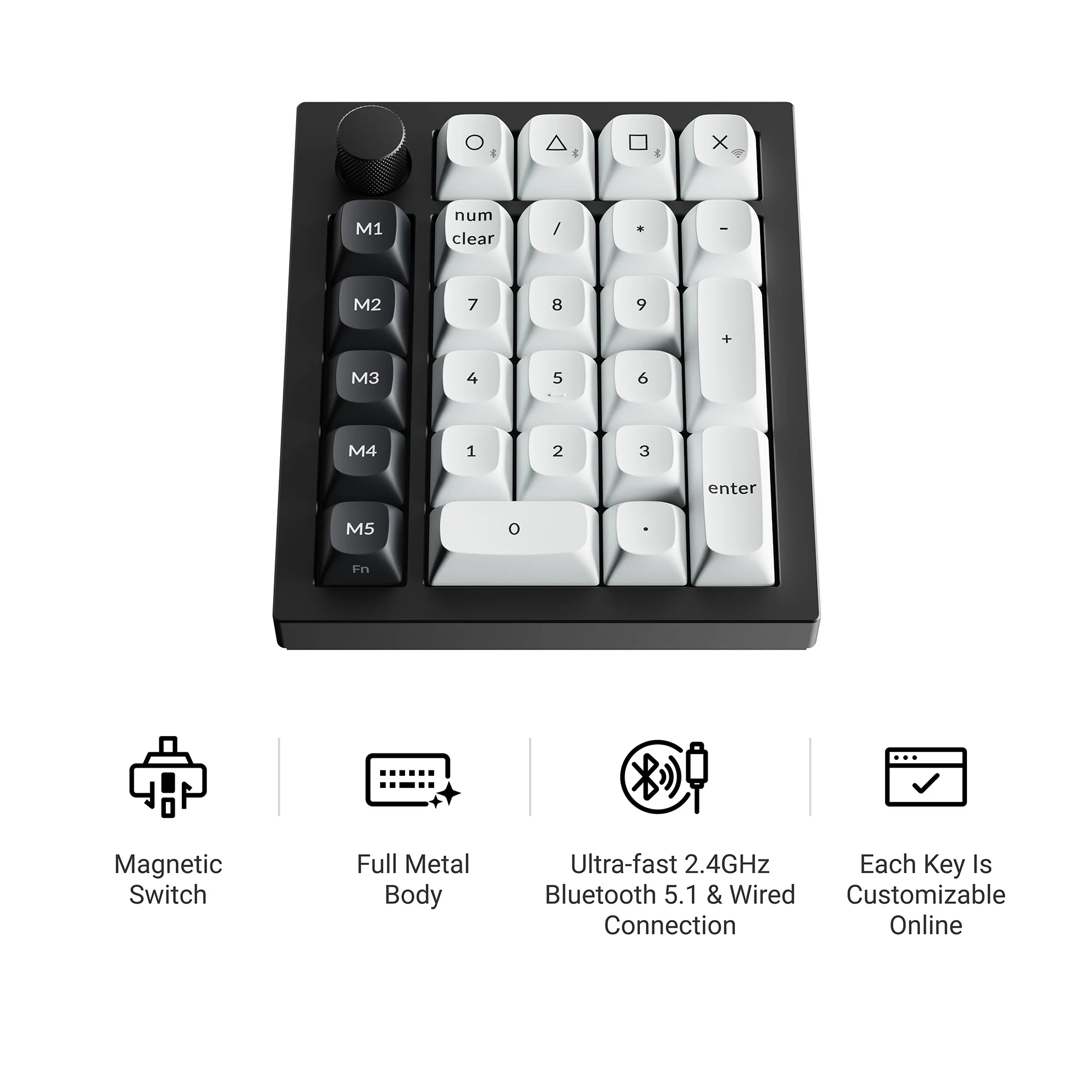 Keychron Q0 HE QMK langaton mukautettava numeronäppäimistö