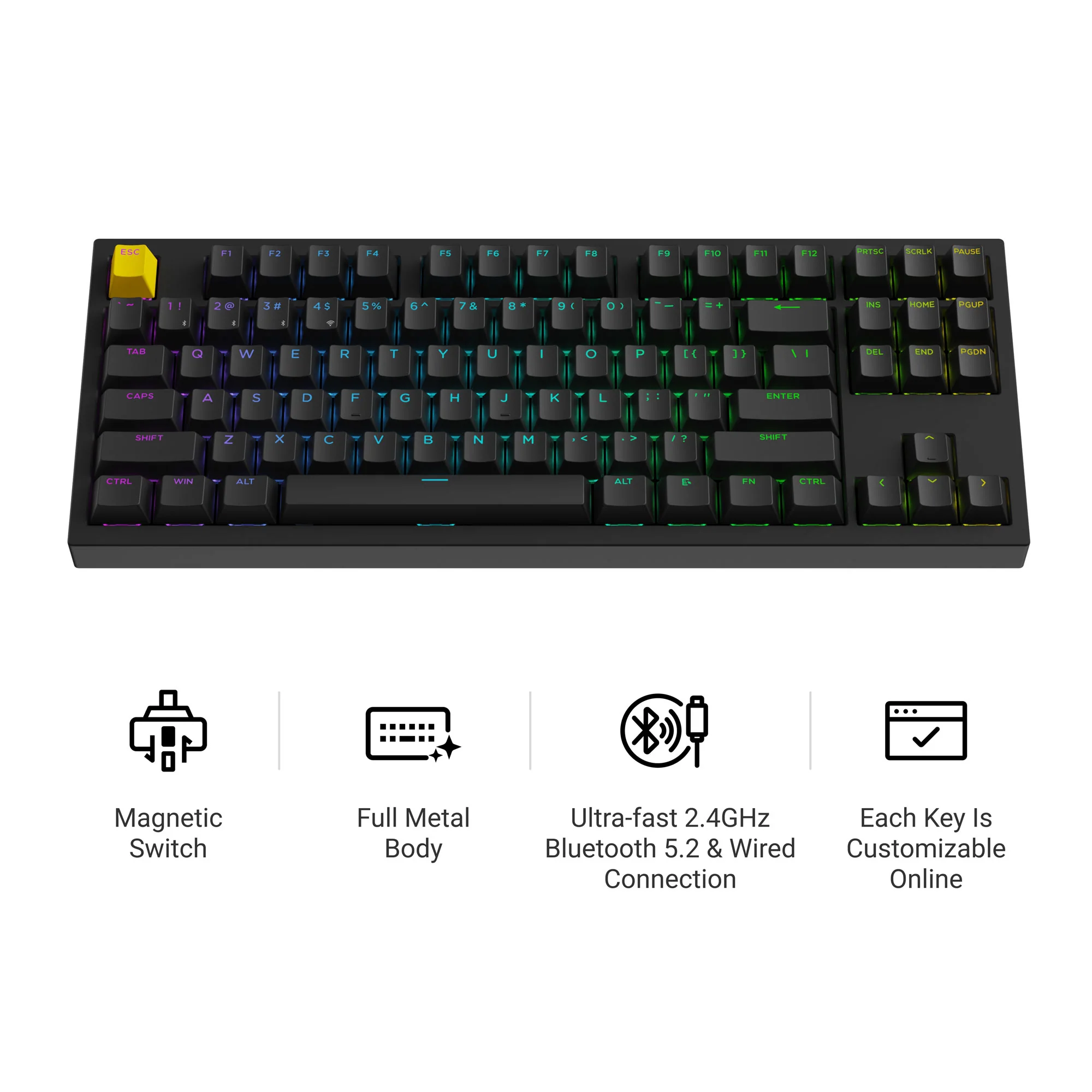 Teclado gaming personalizado inalámbrico Lemokey P3 HE con interruptores magnéticos