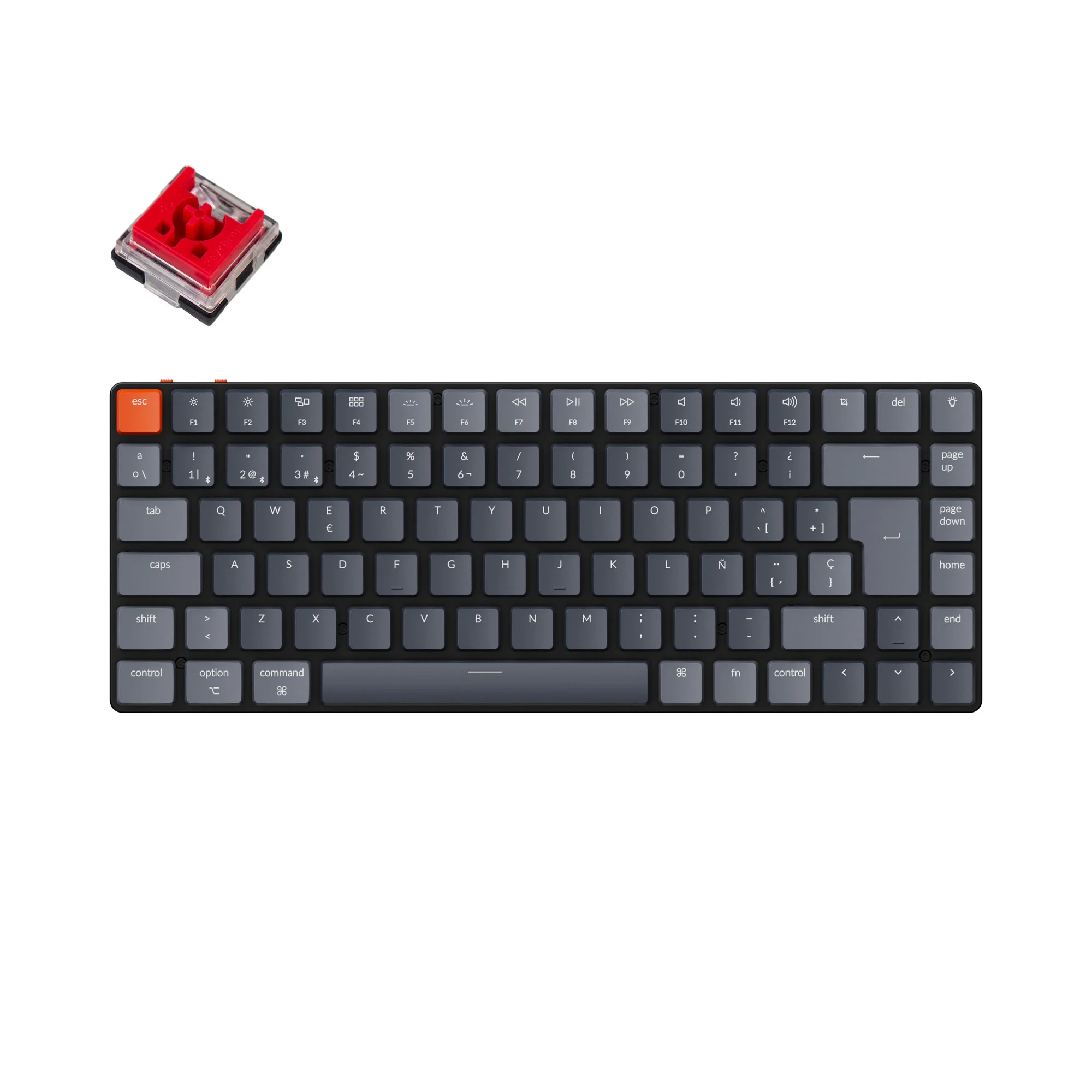 Bezprzewodowa klawiatura mechaniczna Keychron K3 Ultra-slim (hiszpański układ ISO) – wersja 2