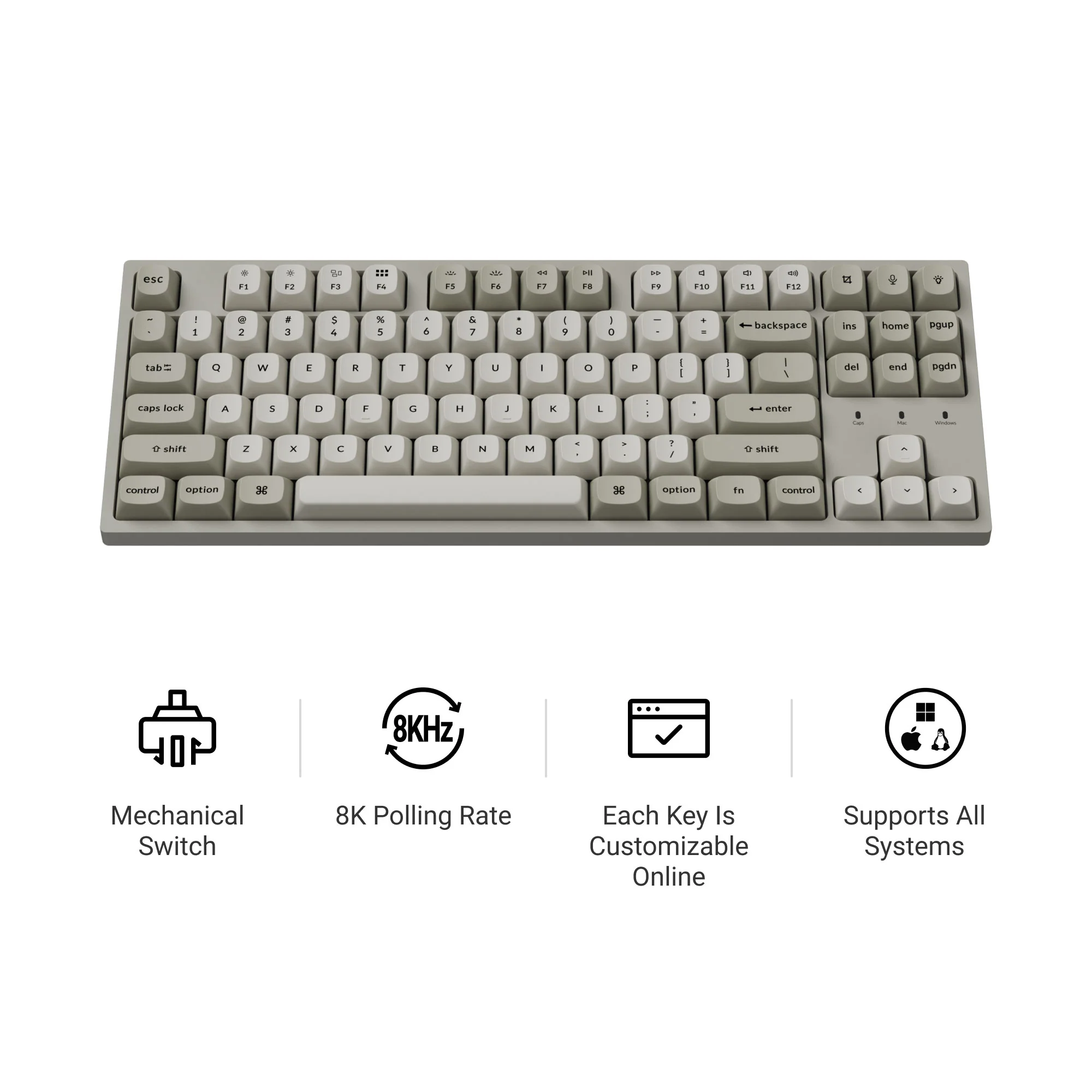 Keychron C1 Pro 8K Clavier mécanique filaire personnalisé QMK