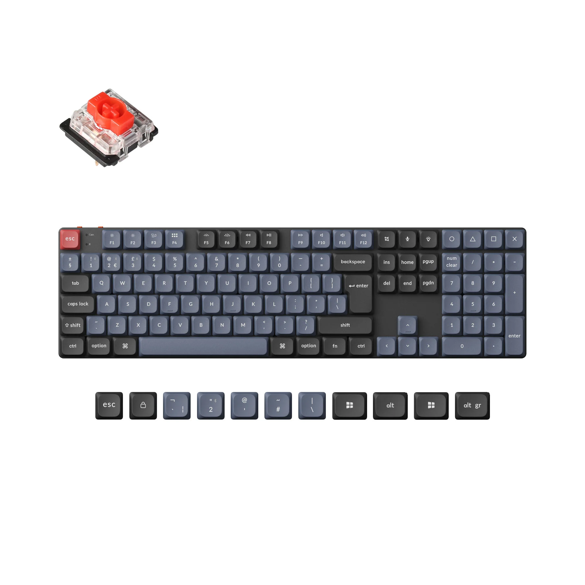 Coleção de teclado mecânico personalizado sem fio Keychron K5 Pro QMK/VIA layout ISO
