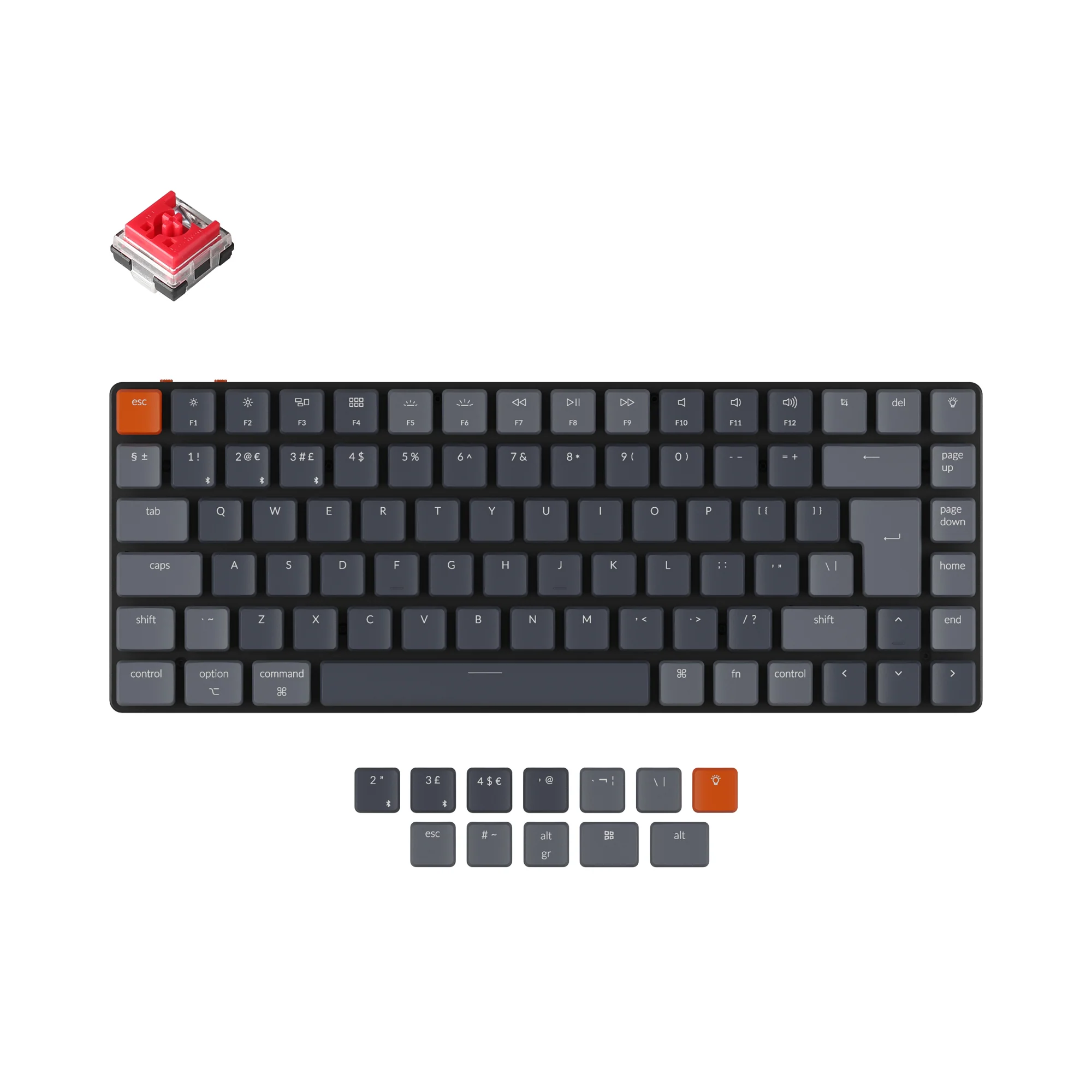 Teclado Mecânico Sem Fio Ultrafino Keychron K3 (Layout ISO UK) - Versão 2