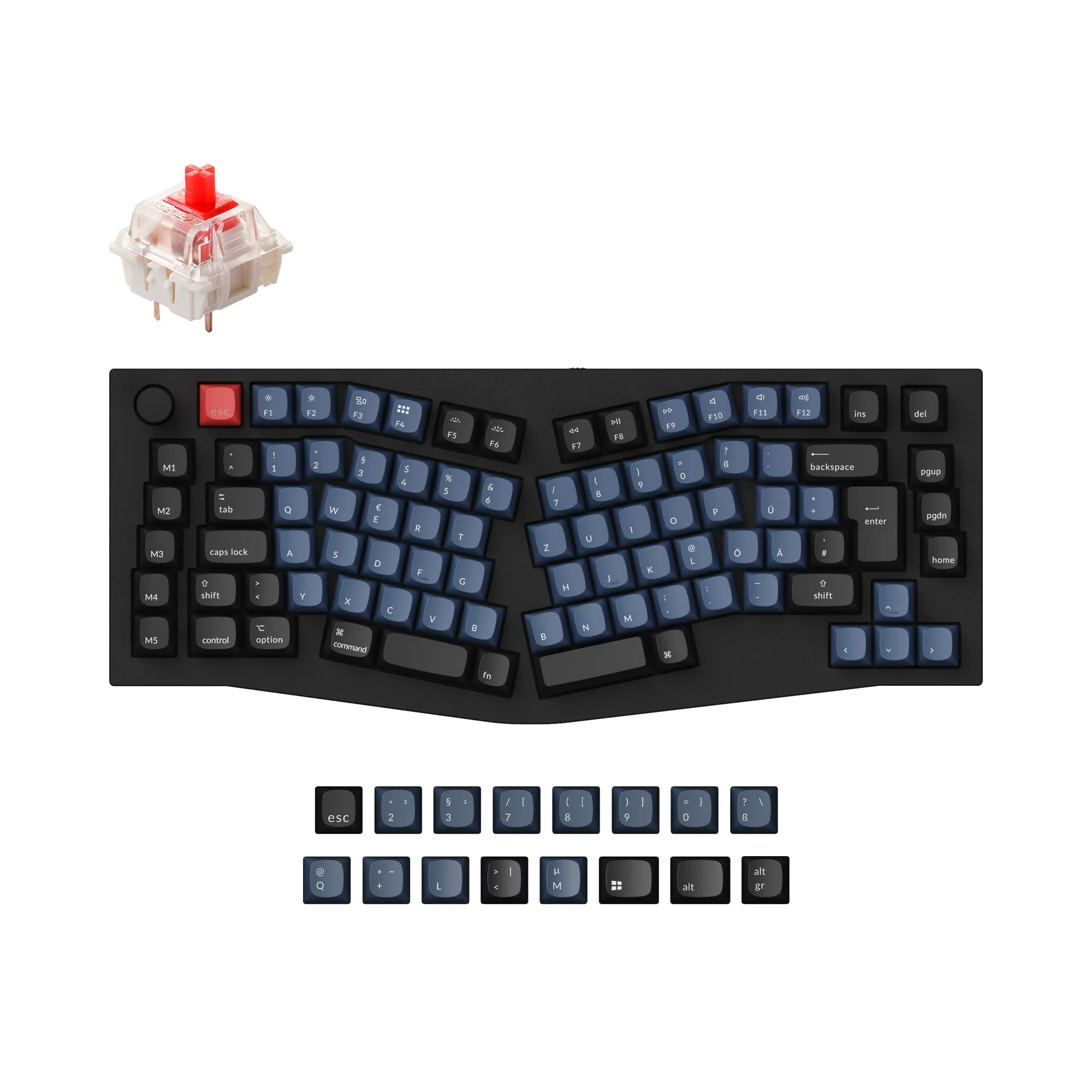 Keychron Q10 (Alice-asettelu) QMK Custom -mekaaninen näppäimistö, ISO-asettelukokoelma