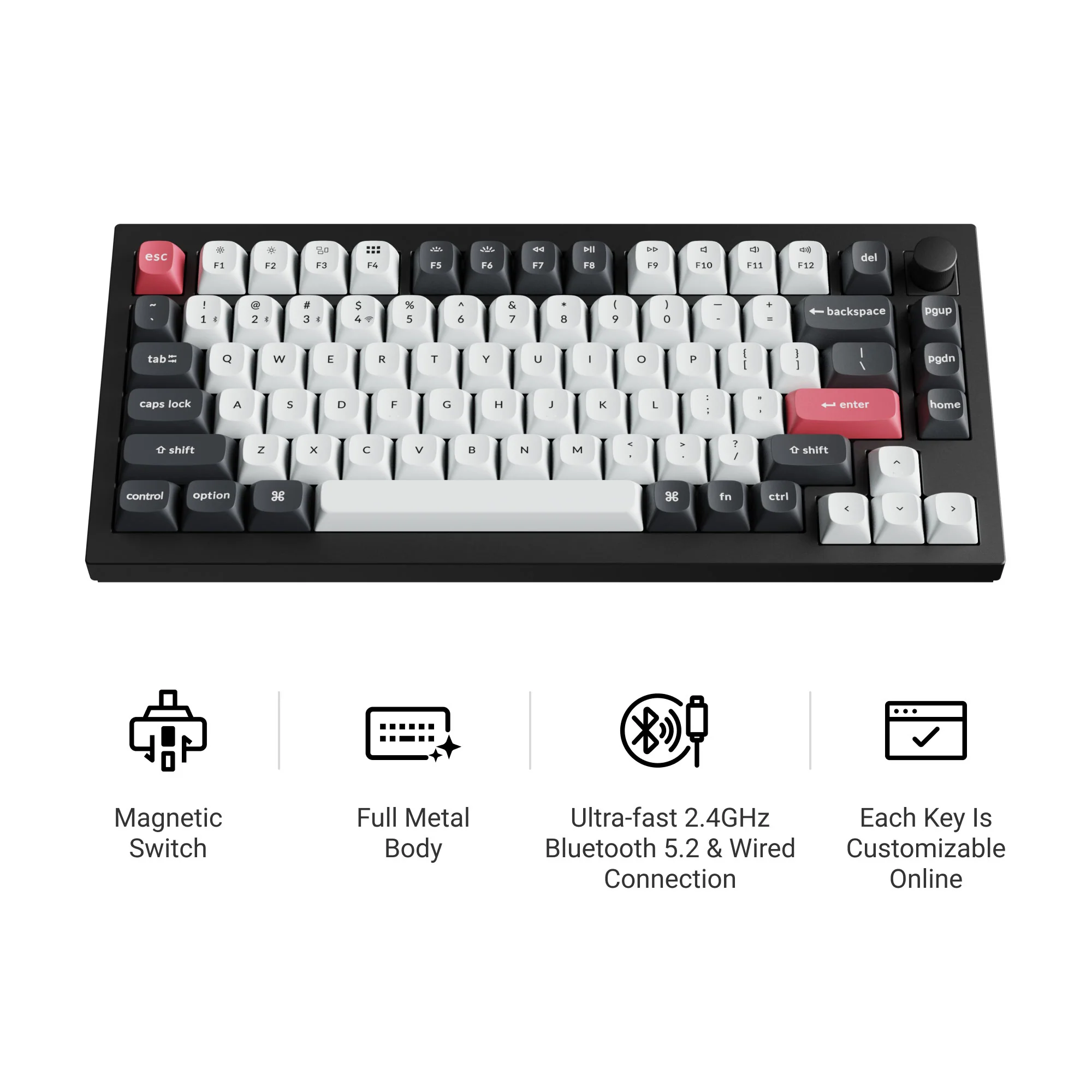 Keychron Q1 HE QMK Teclado Personalizável Sem Fio