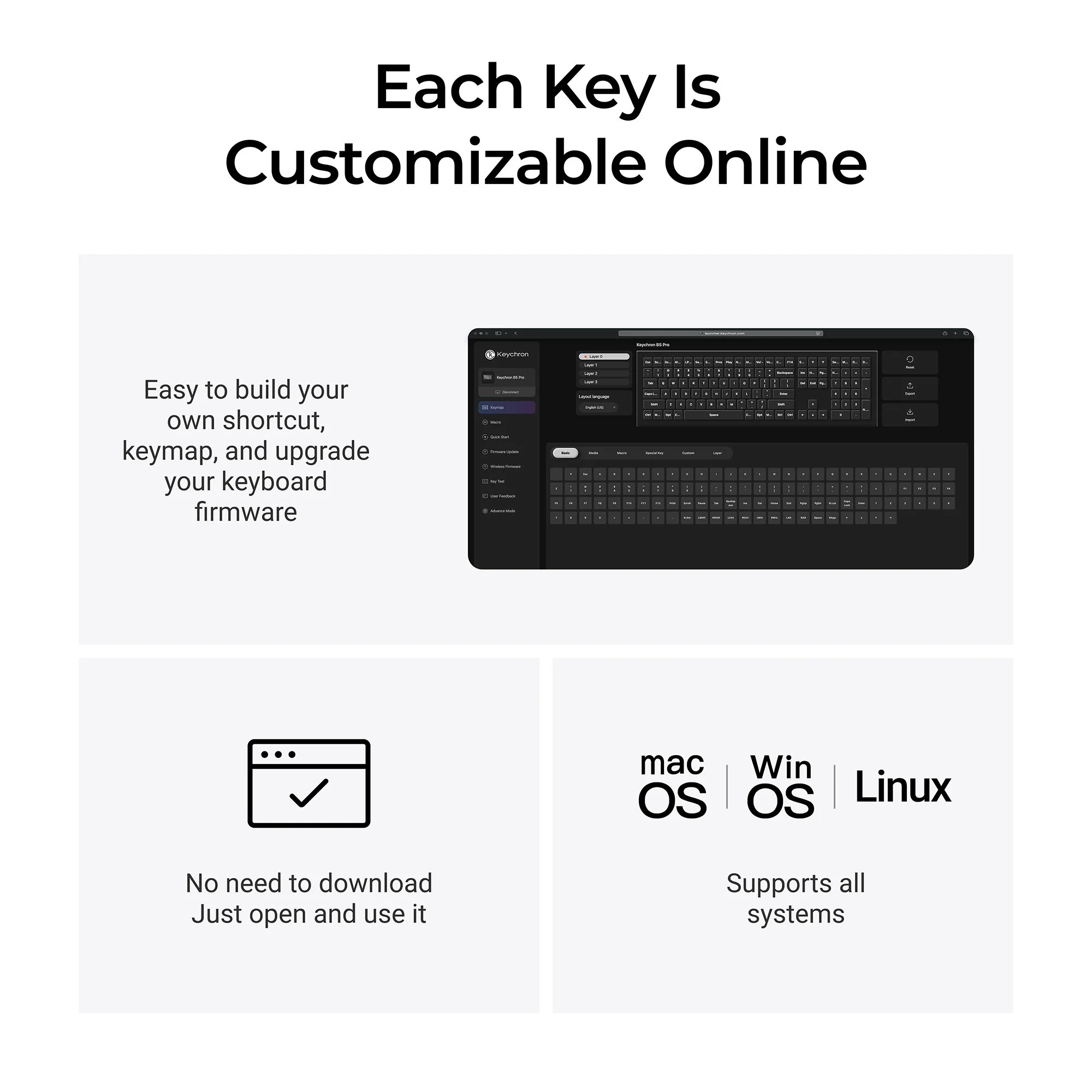 Teclado Sem Fio Ultrafino Keychron B5 Pro