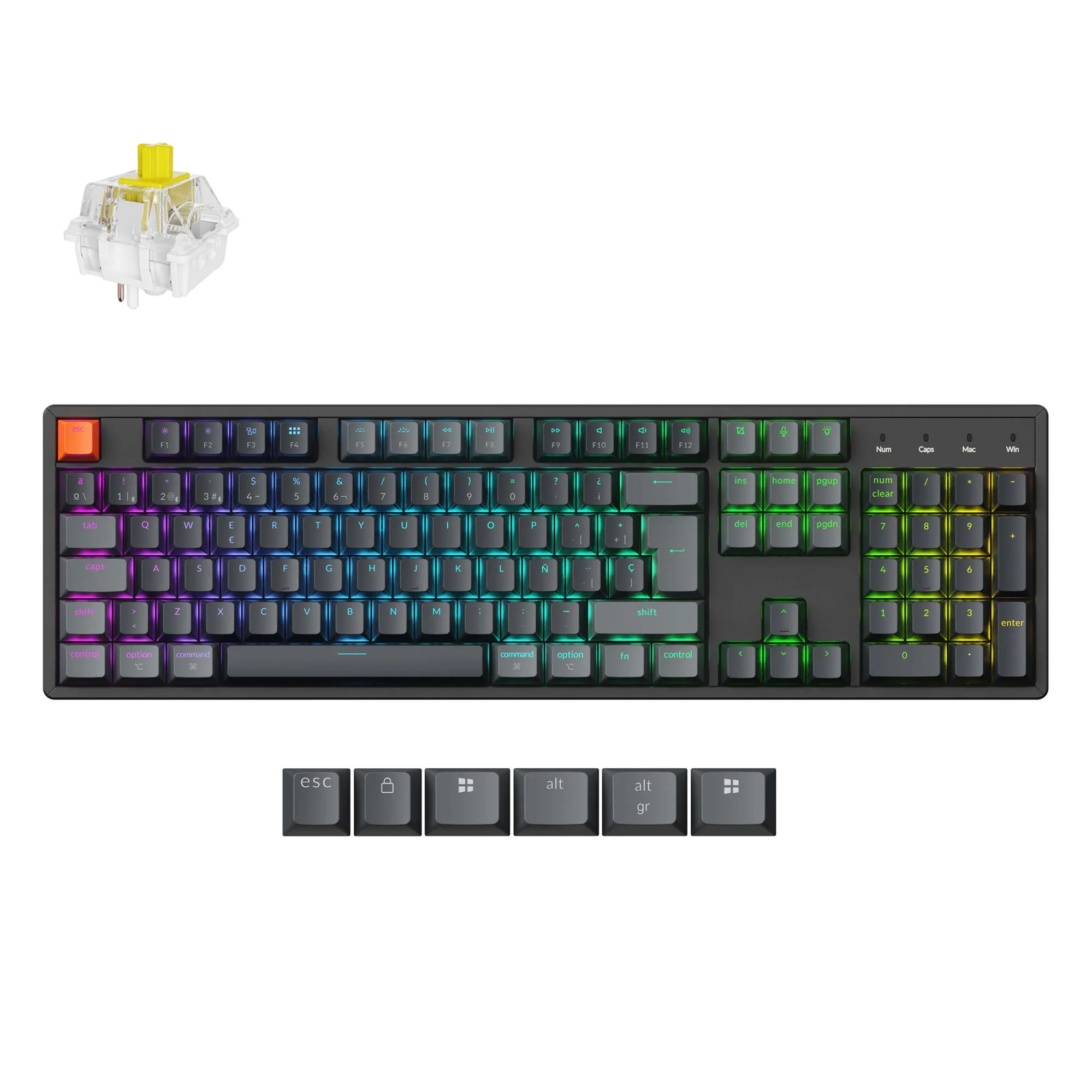 Keychron K10 Teclado mecánico inalámbrico QMK (distribución ISO) - Versión 2
