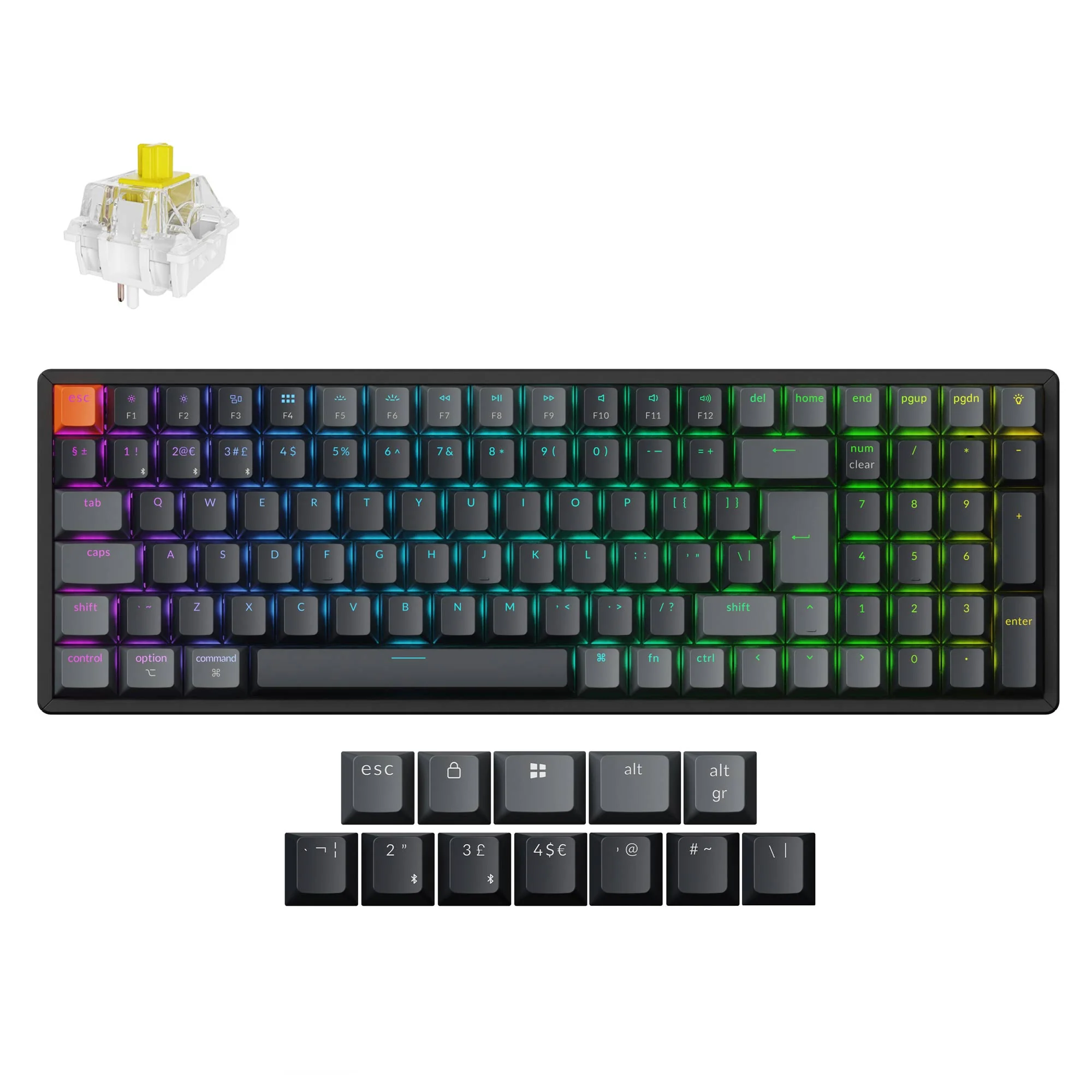 Teclado mecânico sem fio Keychron K4 QMK (layout ISO) - Versão 3