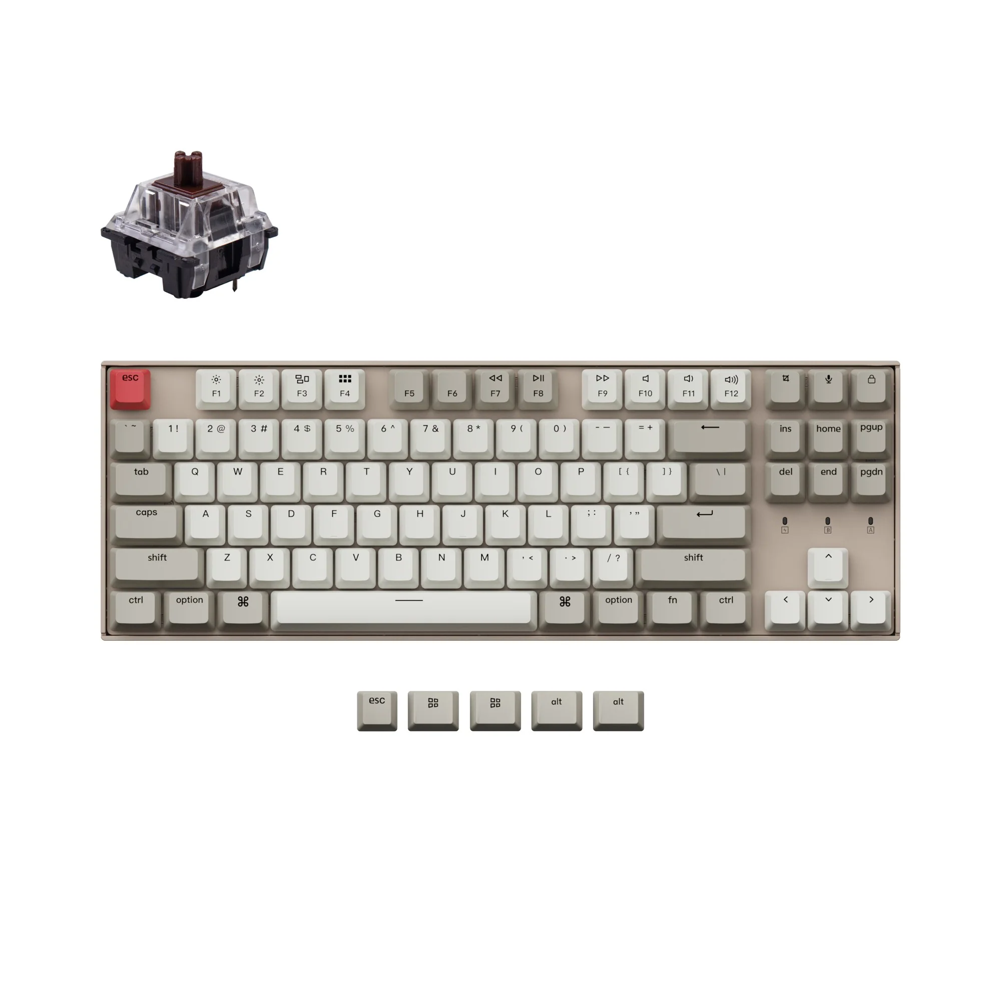 Teclado Mecânico Sem Fio Keychron K8 Sem Iluminação