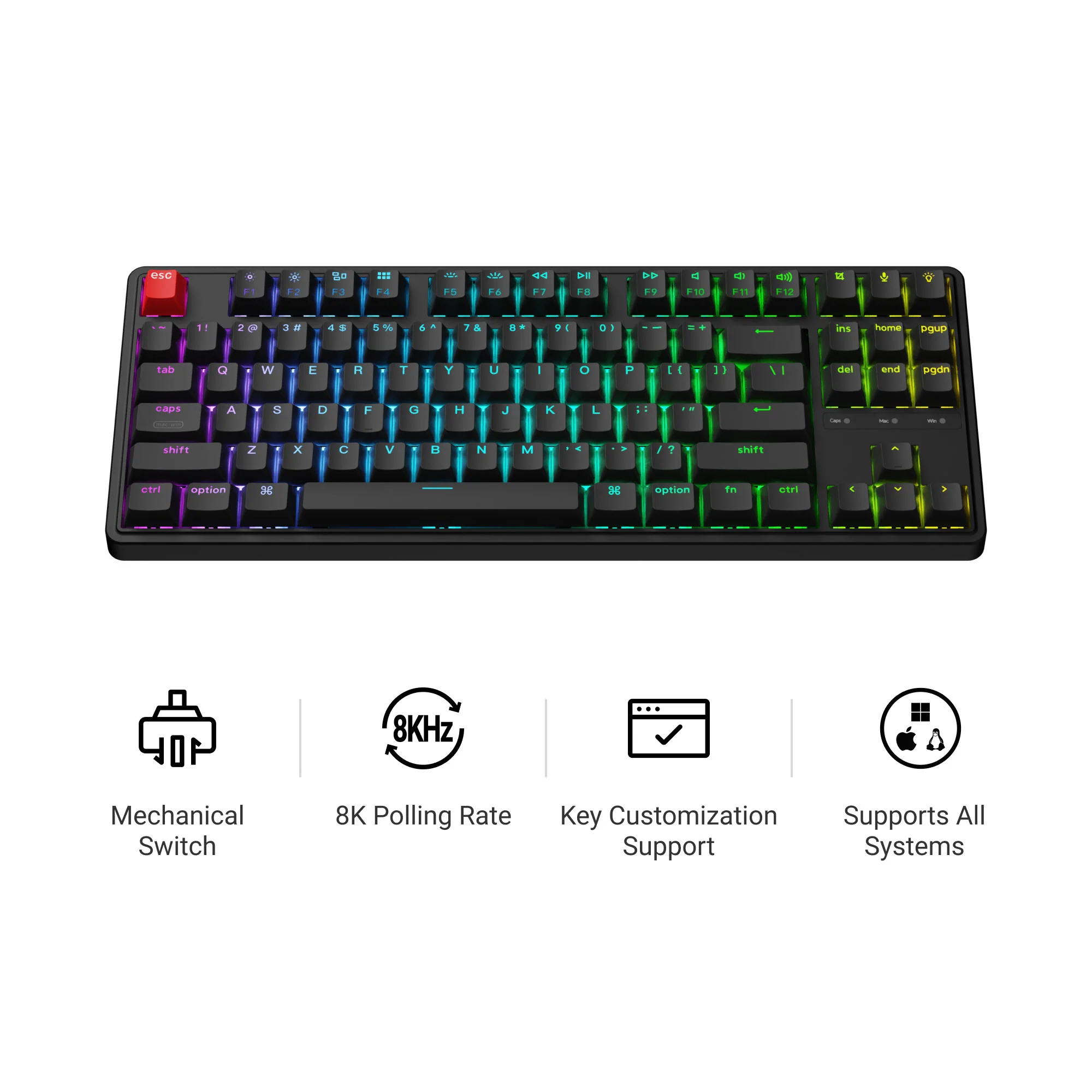Keychron C3 Pro 8K Clavier mécanique filaire personnalisé QMK