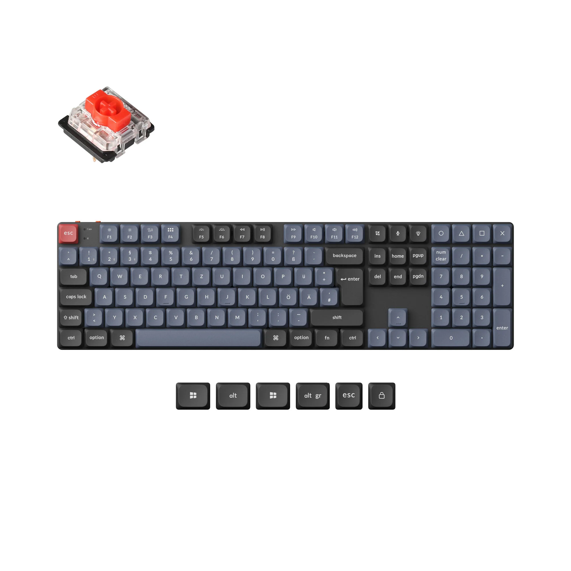 Coleção de teclado mecânico personalizado sem fio Keychron K5 Pro QMK/VIA layout ISO