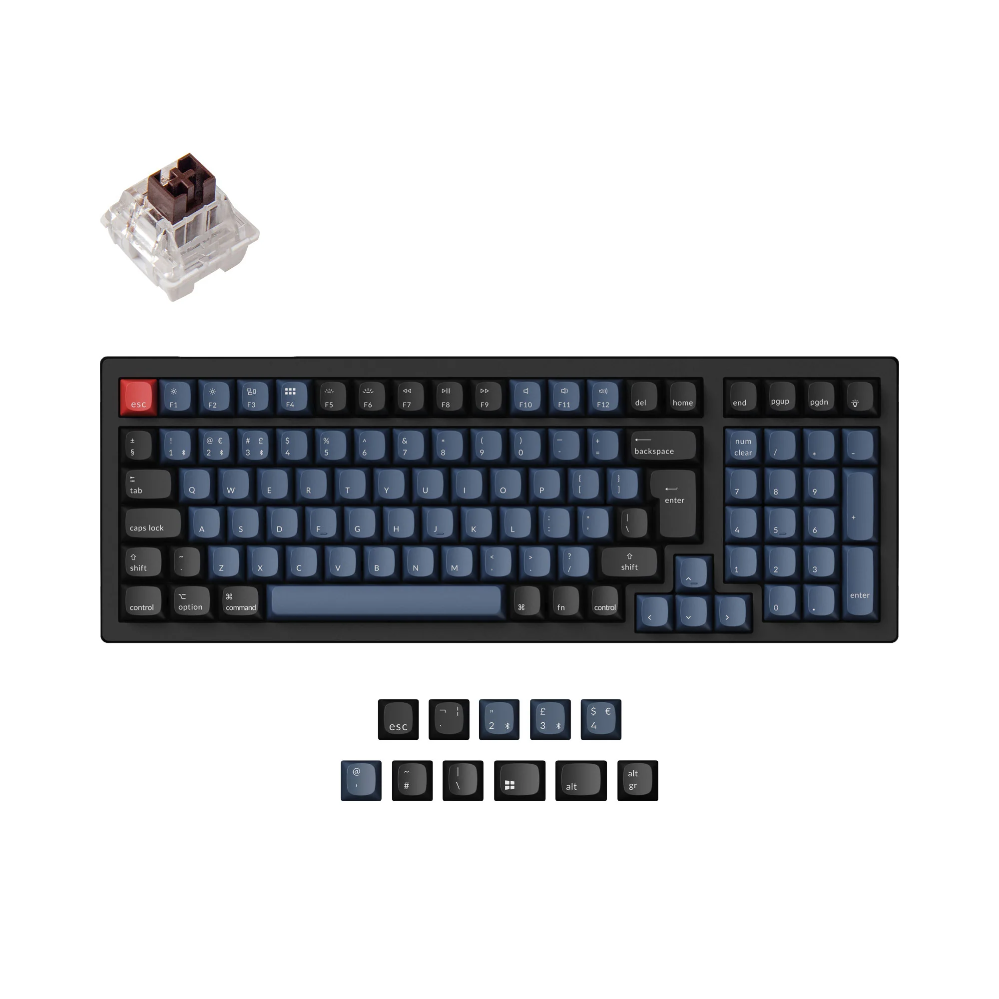 Keychron K4 Pro QMK/VIA Teclado Mecânico Sem Fio Coleção de Layout ISO