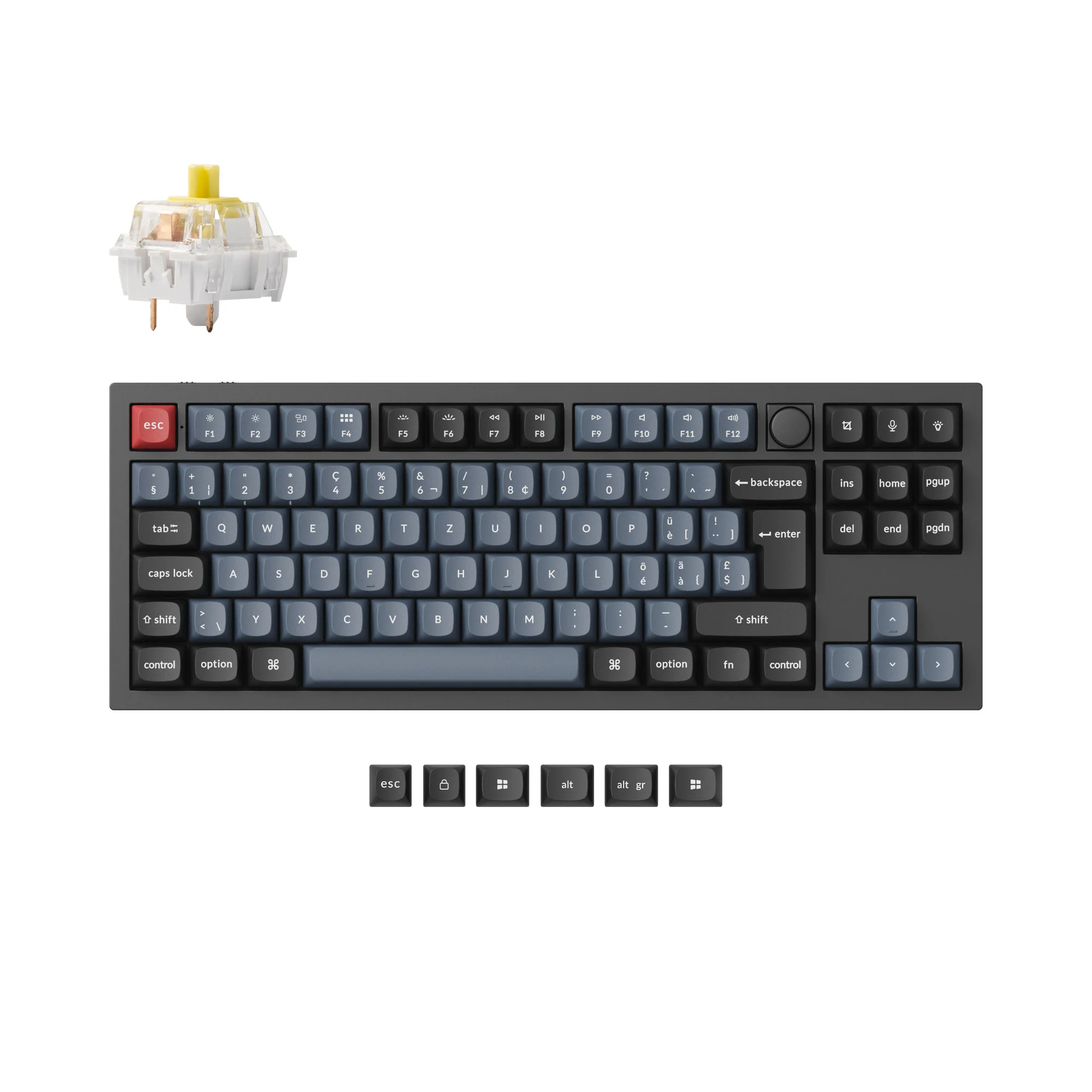 Coleção de Teclado Mecânico Personalizado Sem Fio Keychron Q3 Pro QMK/VIA com Layout ISO