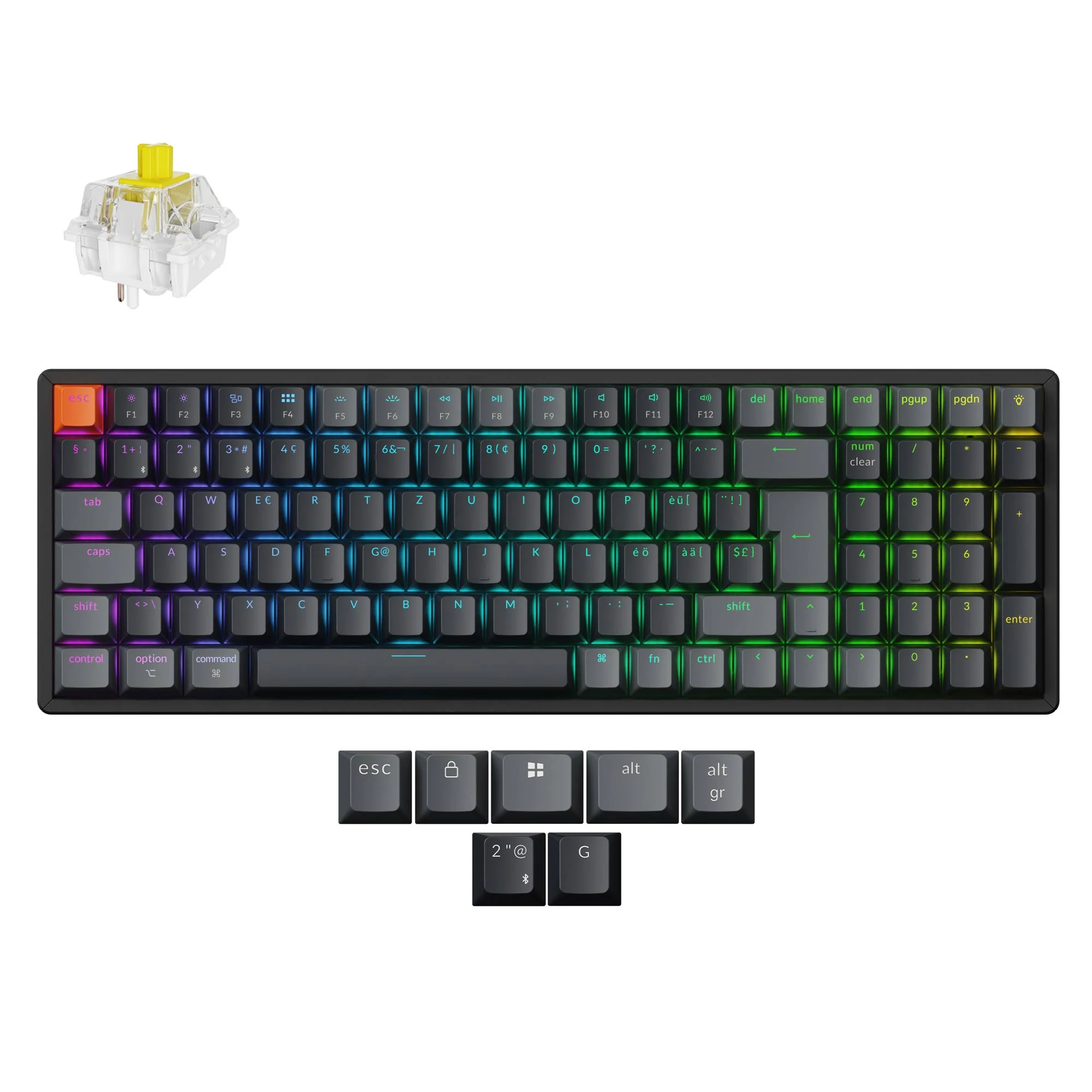 Teclado mecânico sem fio Keychron K4 QMK (layout ISO) - Versão 3