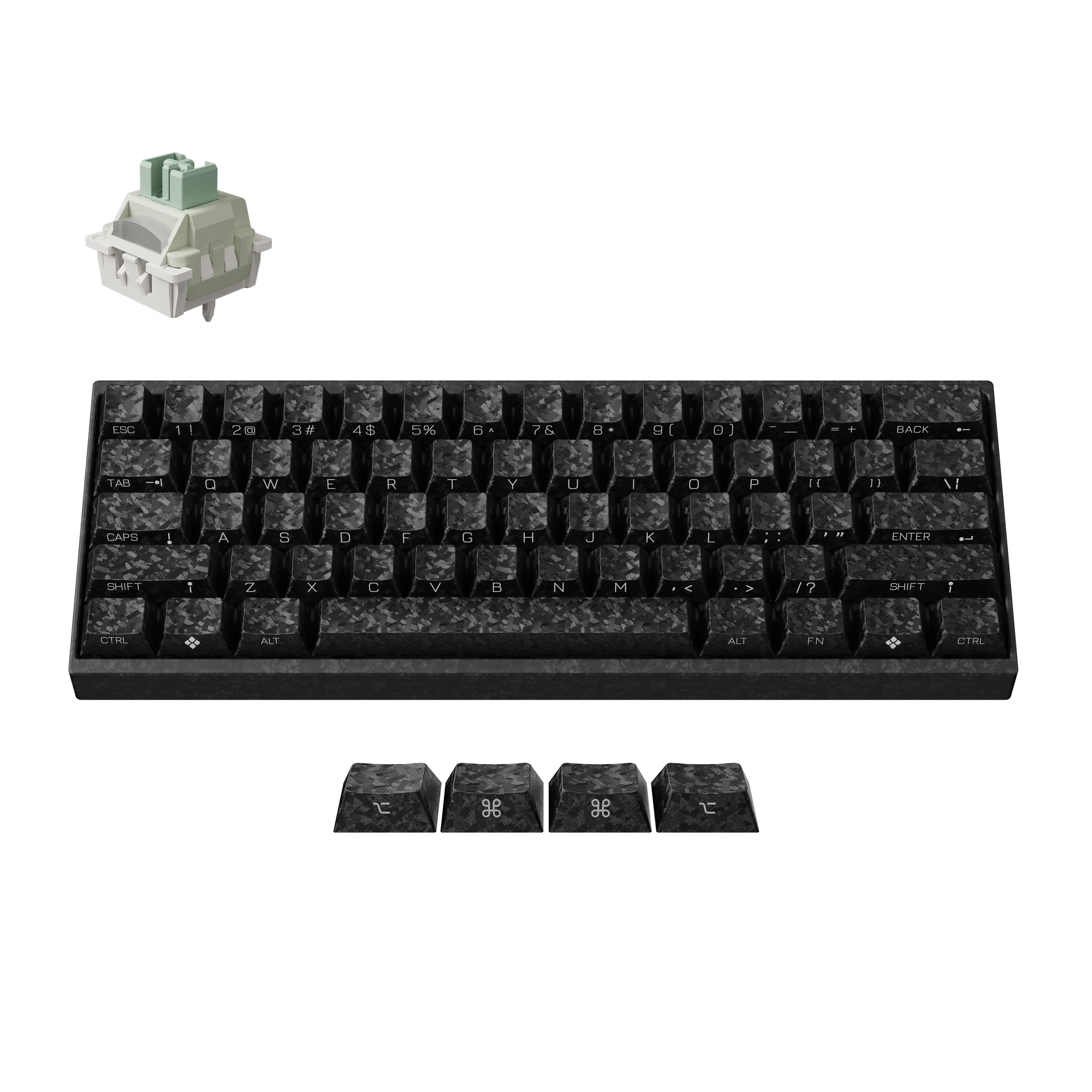 Keychron Carbon 60 HE 8K kablet tastatur med magnetiske brytere