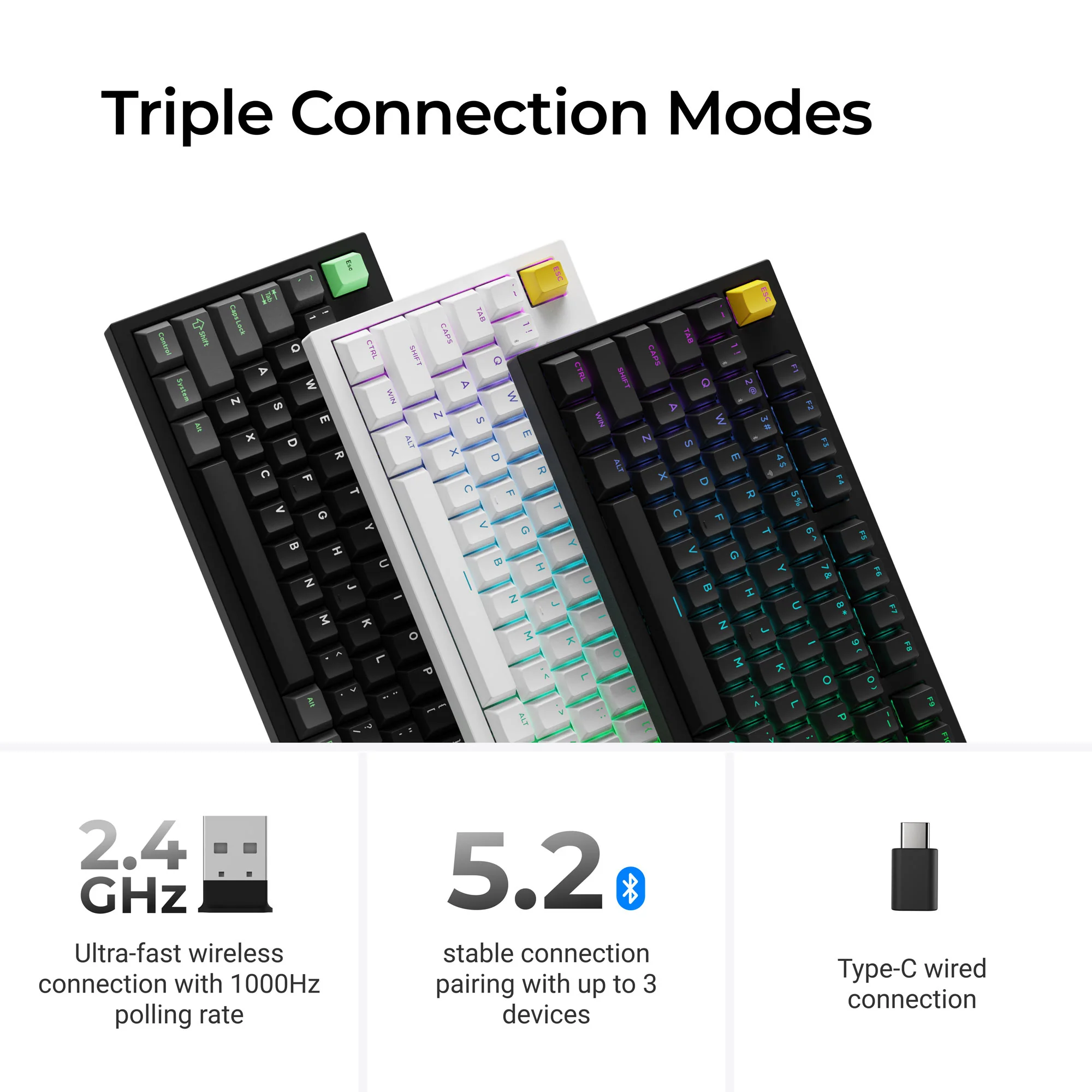 Teclado gaming personalizado inalámbrico Lemokey P3 HE con interruptores magnéticos