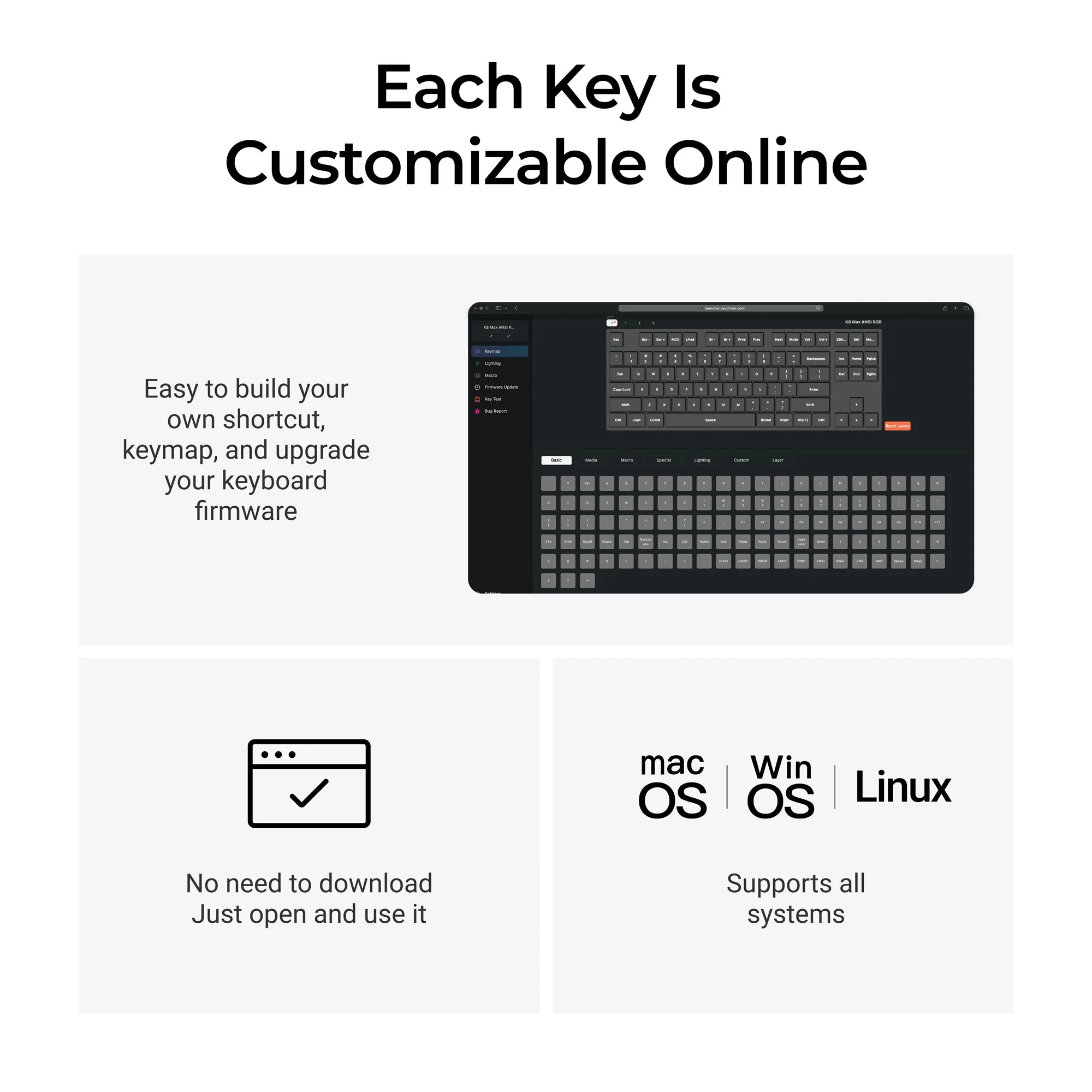 Keychron K8 Max QMK Teclado mecánico inalámbrico