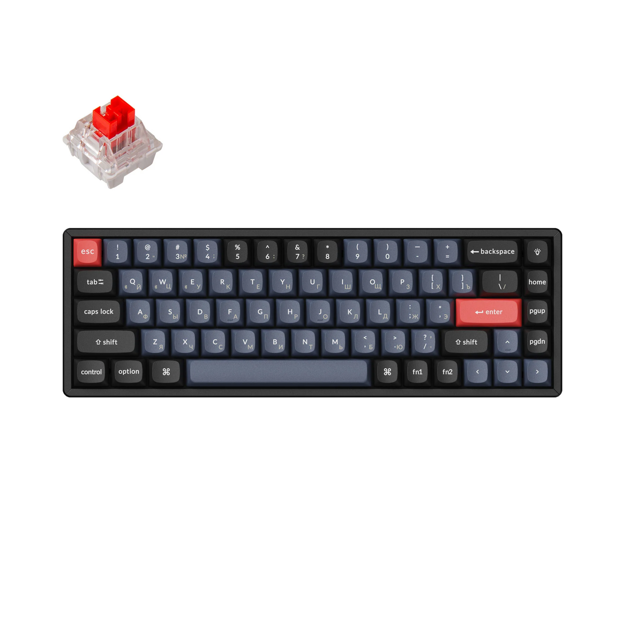 Keychron K6 Pro QMK/VIA trådløst custom mekanisk tastatur, russisk layout