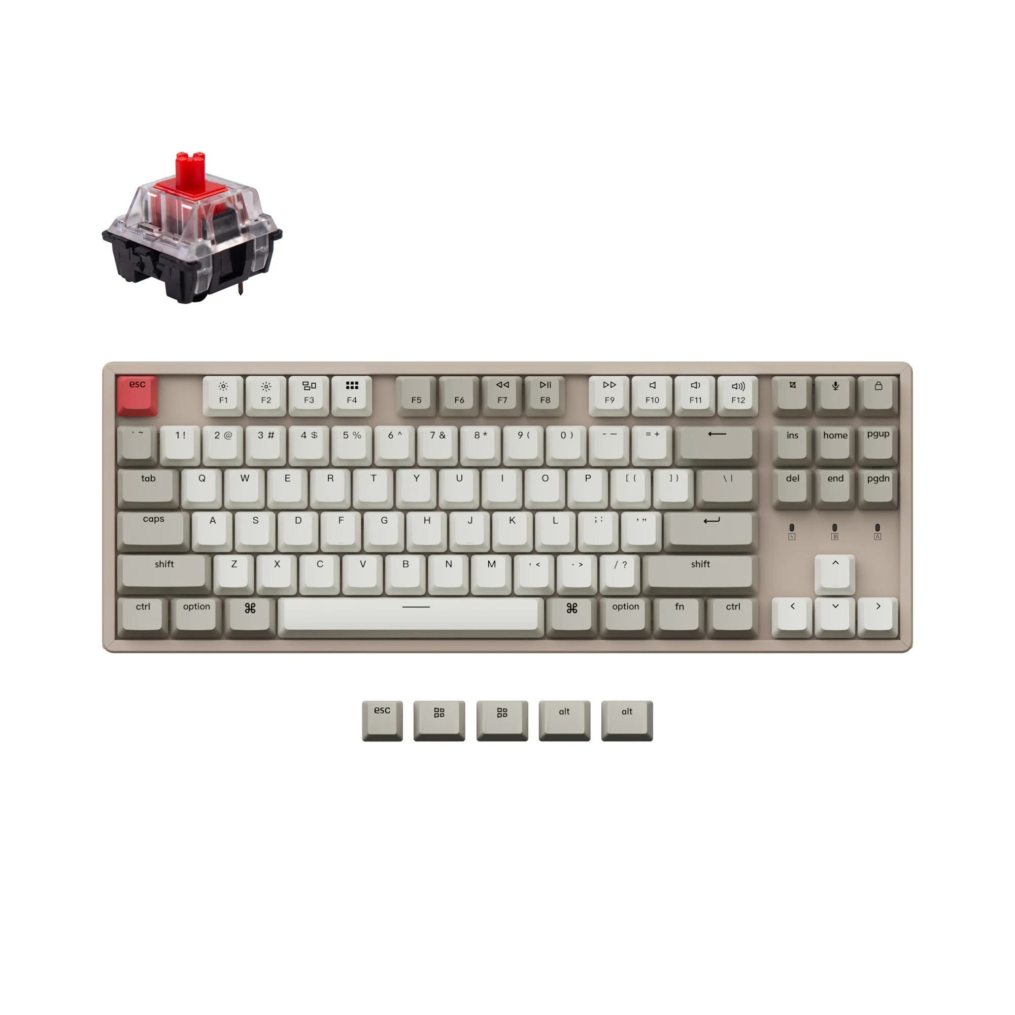 Teclado Mecânico Sem Fio Keychron K8 Sem Iluminação