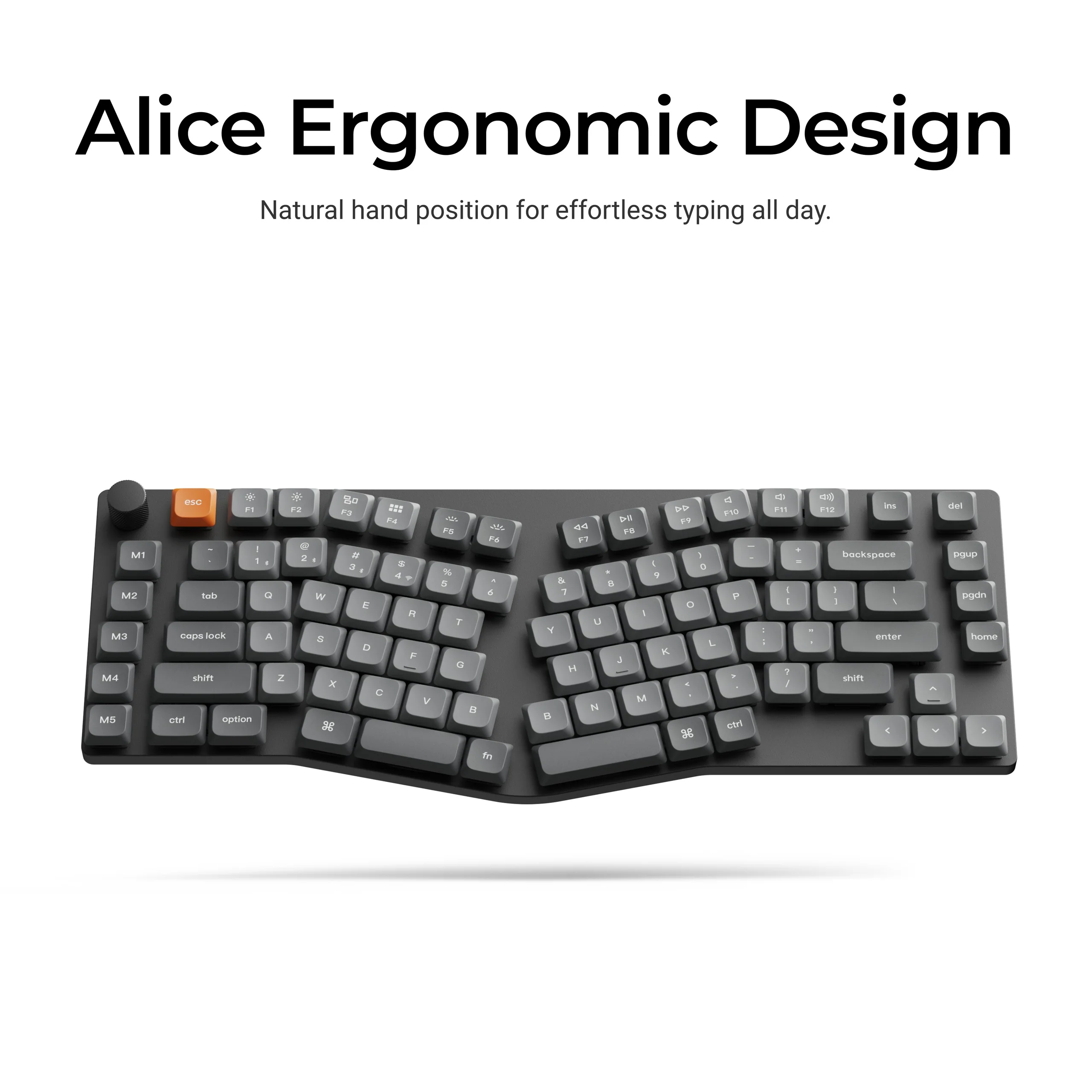 Teclado mecânico personalizado sem fio Keychron K15 Max (layout Alice) QMK